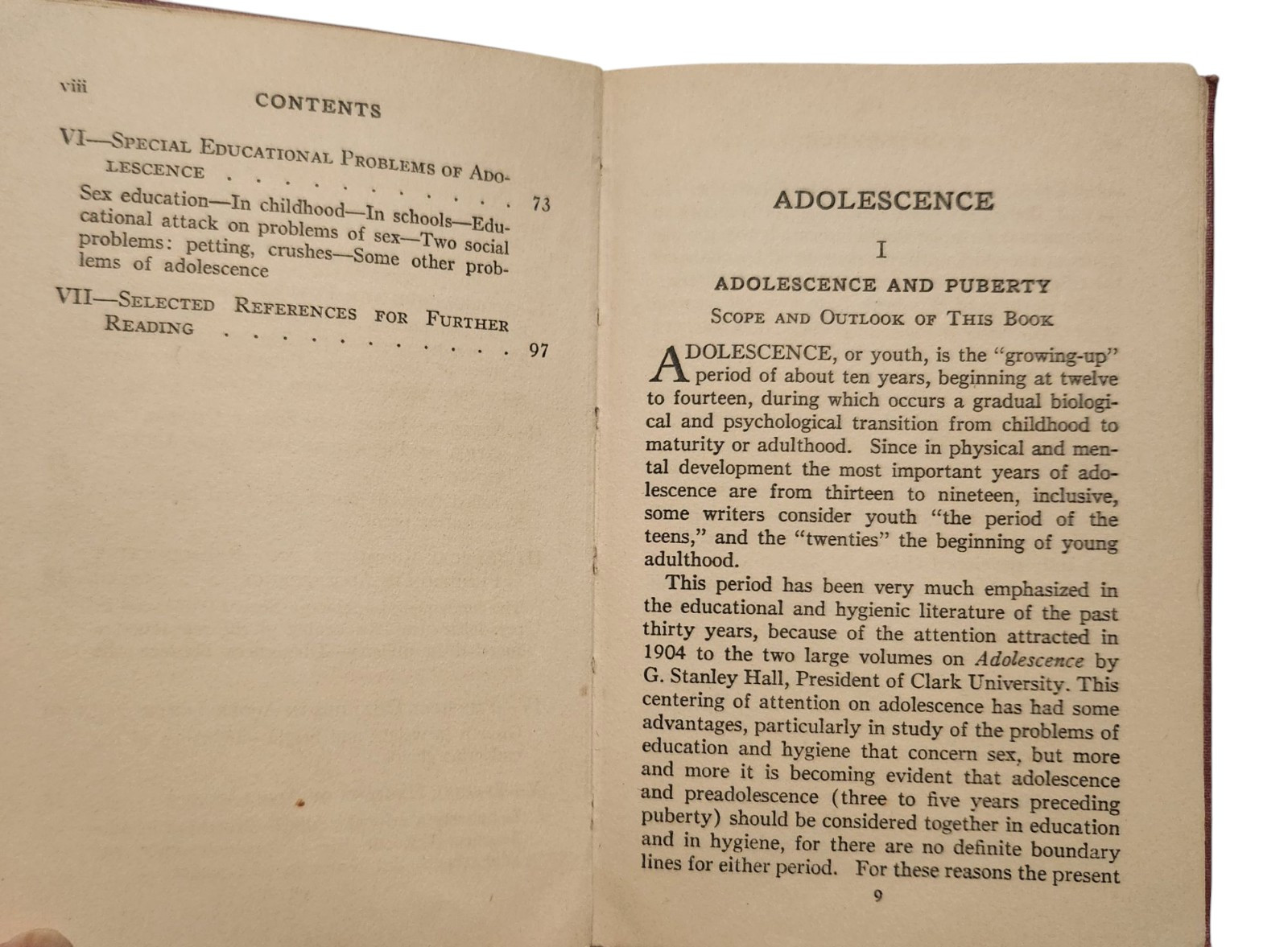 Adolescence, Educational & Hygienic Problems, 1924 Maurice A Bigelow, PhD ScD