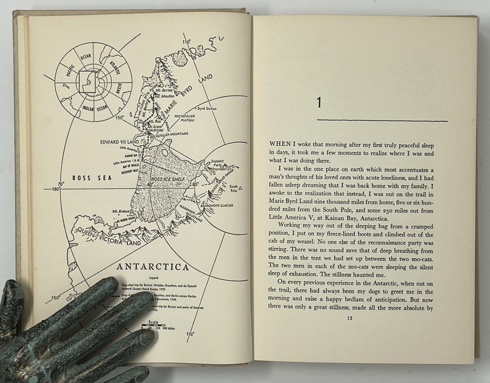 VTG HISTORY: SIGNED Antarctic Night by Jack Bursey – 1957 HC/DJ Pub Rand McNally