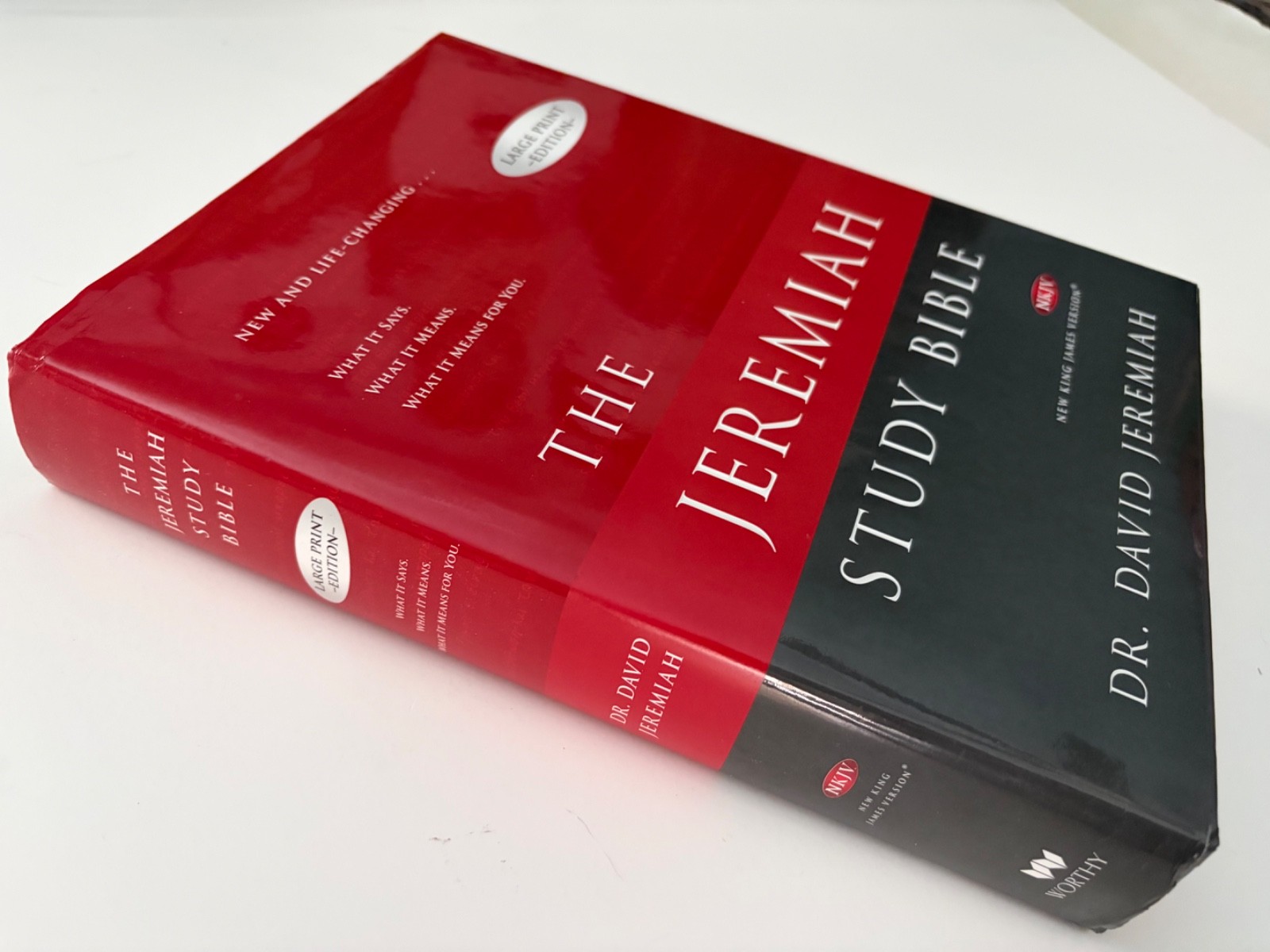 The Jeremiah Study Bible NKJV by Dr. David Jeremiah LARGE PRINT Hardcover w/ DJ
