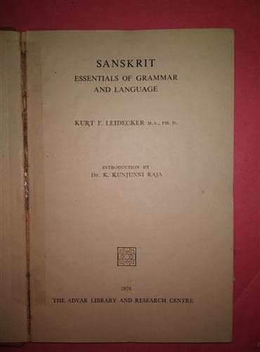 Sanskrit Essentials of Grammar and Language
