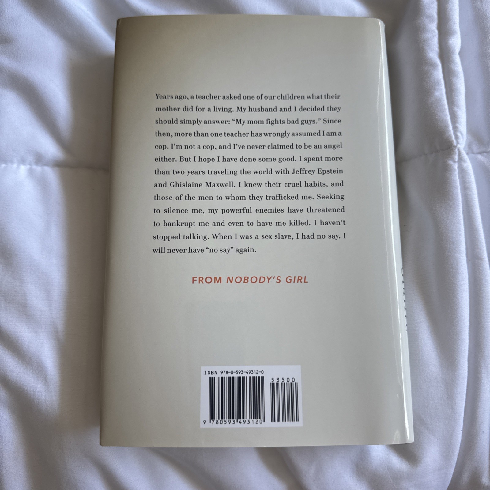 Nobody’s Girl Virginia Roberts Hardcover Book Barnes And Nobles