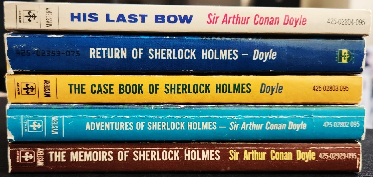 Arthur Conan Doyle~Lot 5 VTG Sherlock Holmes PB~1960’s Berkley Medallion Ed.~VGC