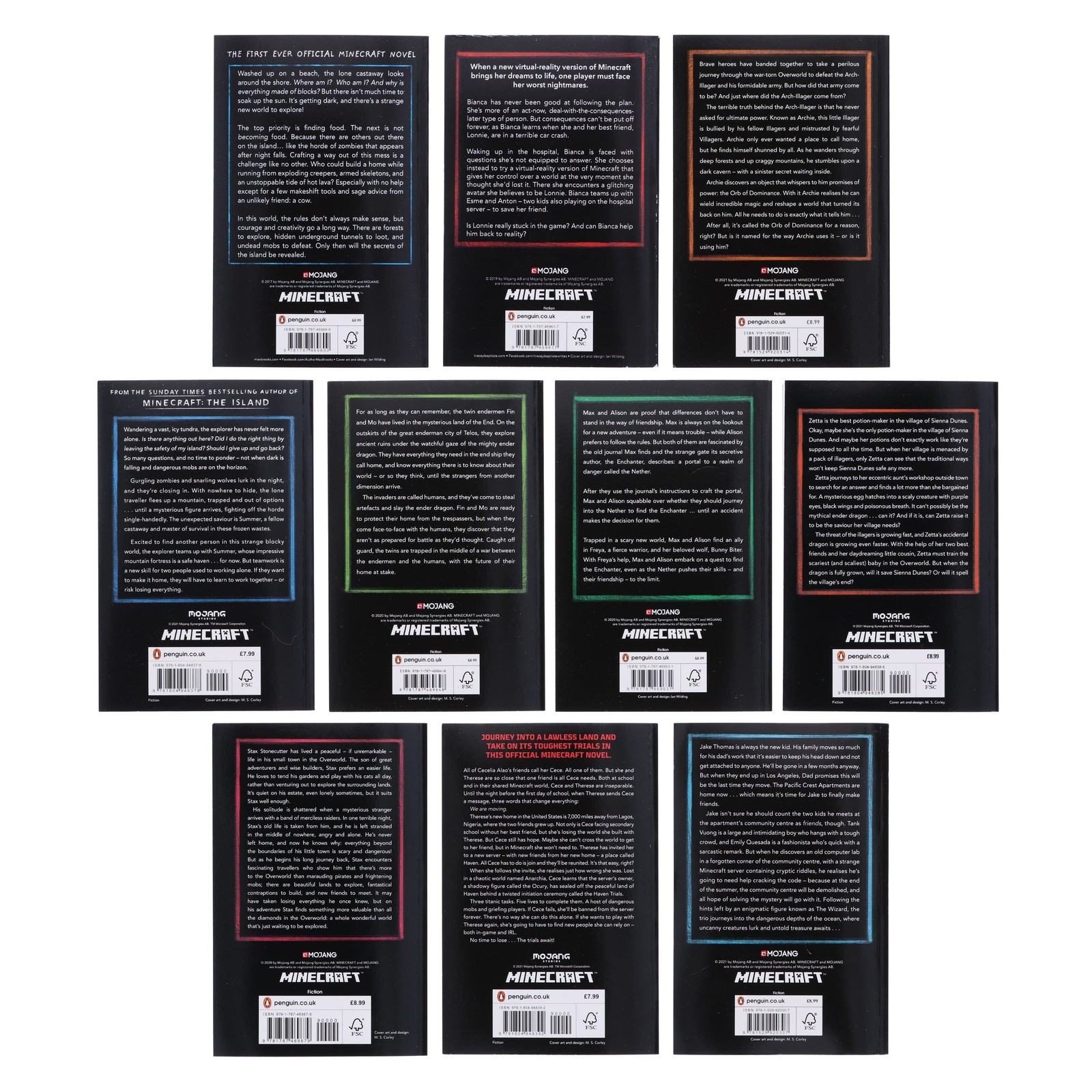 The Official Minecraft Novels: 10 Books Collection Set – Ages 7-11 – Paperback