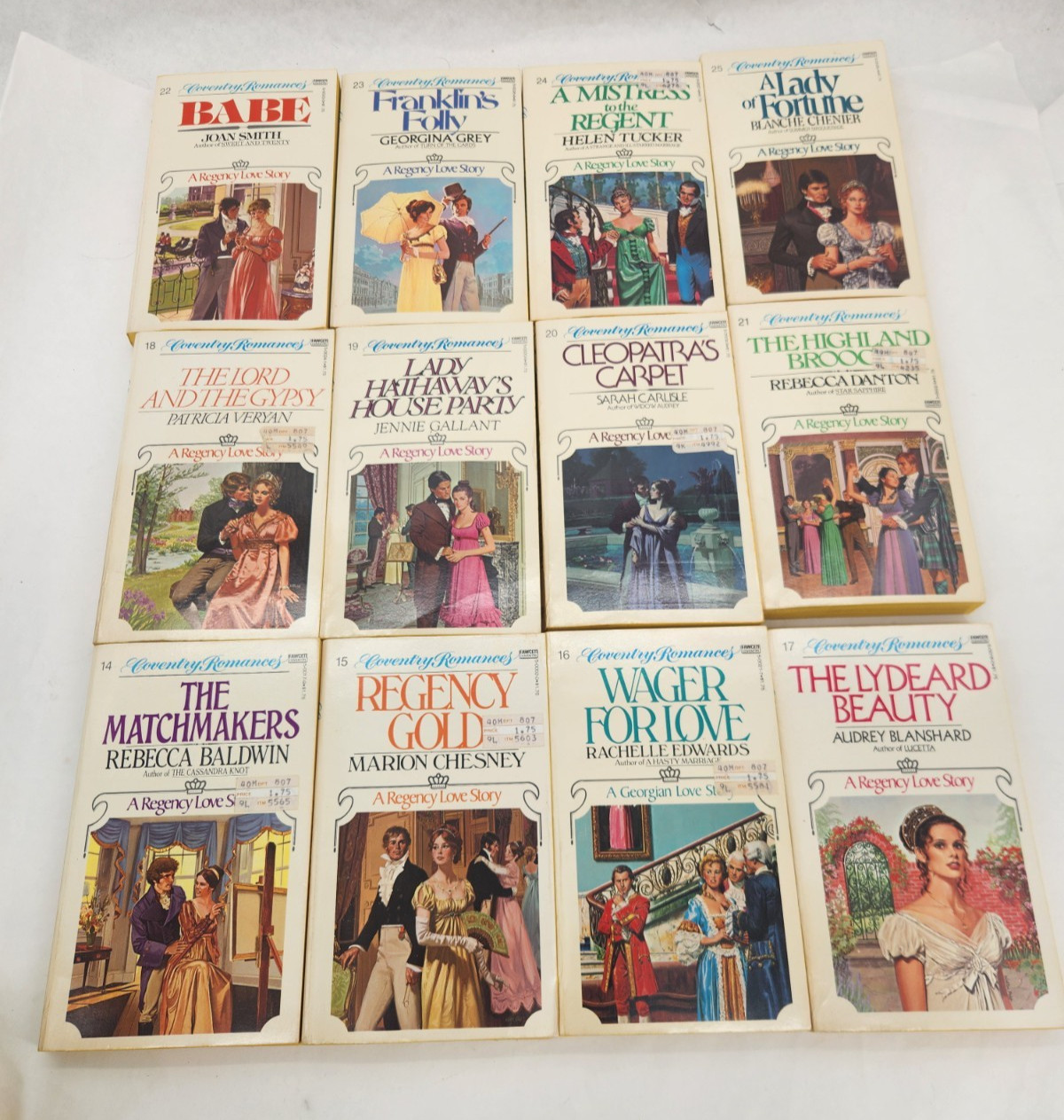 Vintage Fawcett Coventry Romances paperback book lot of 23 #1-9 & 12-25