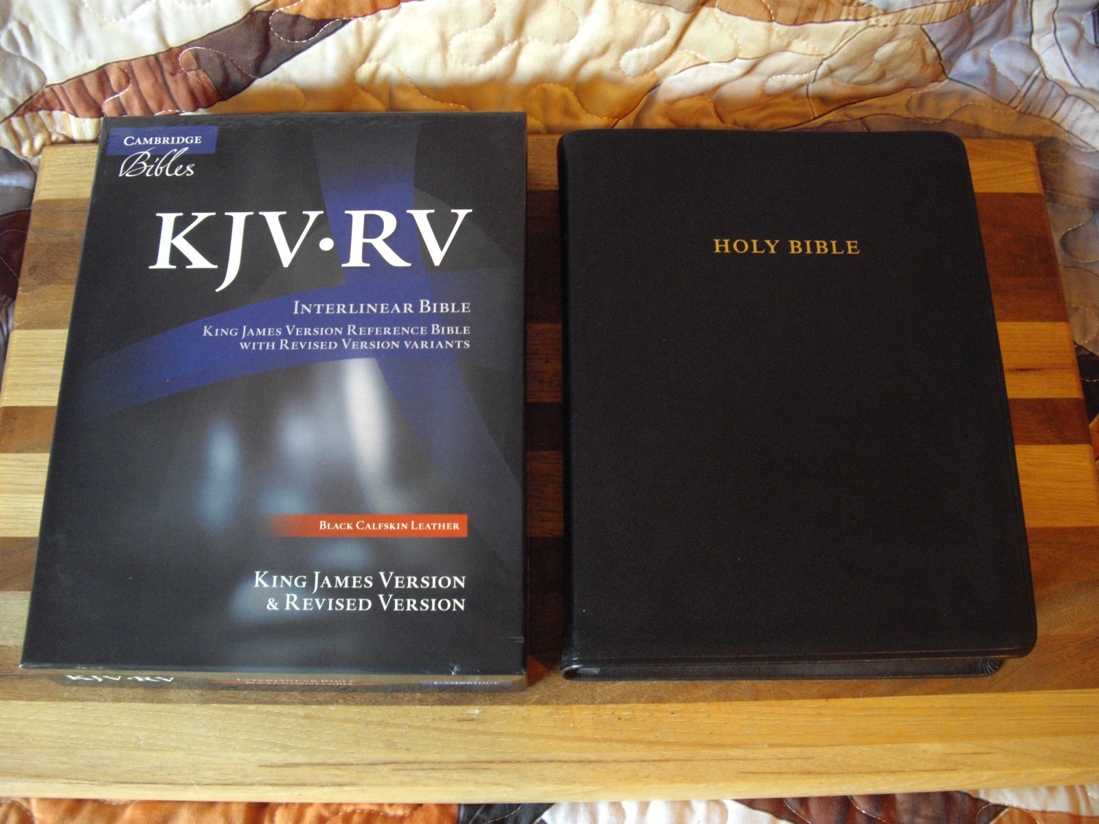 Cambridge Black Genuine Calfskin Leather KJV RV Interlinear Bible