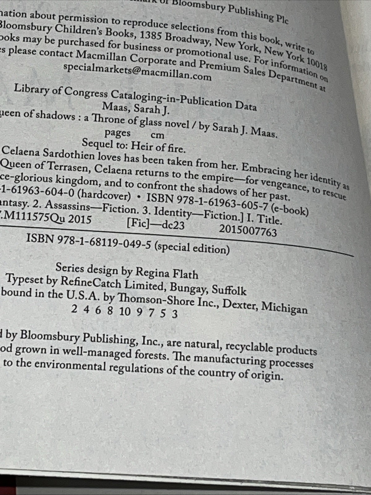 Queen of Shadows Sarah J. Maas Hardcover Original OOP Cover Art 1st Edition