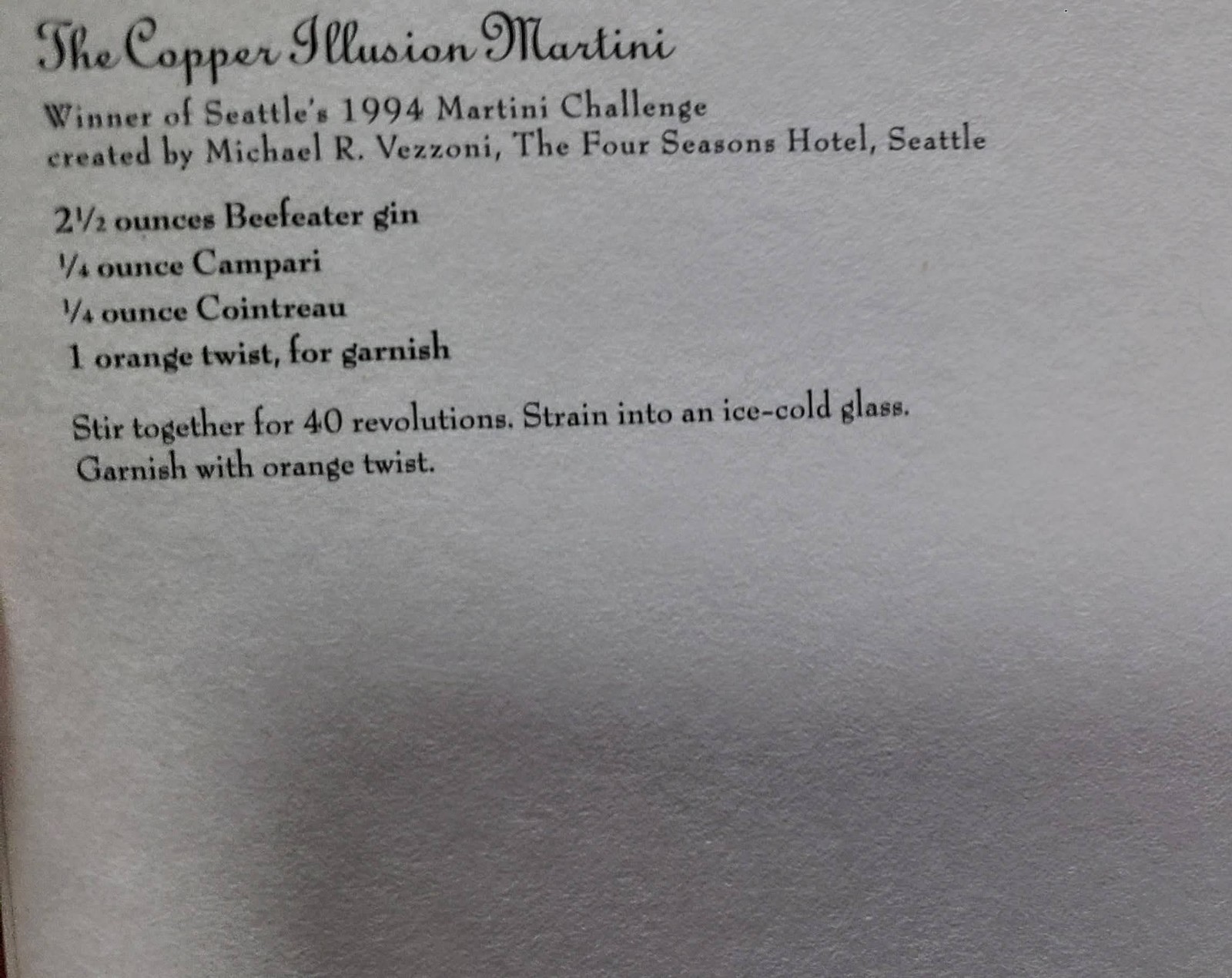 Martini Mixology Classic Cocktail Recipe Guide Liquor Bartender Photo Postcards