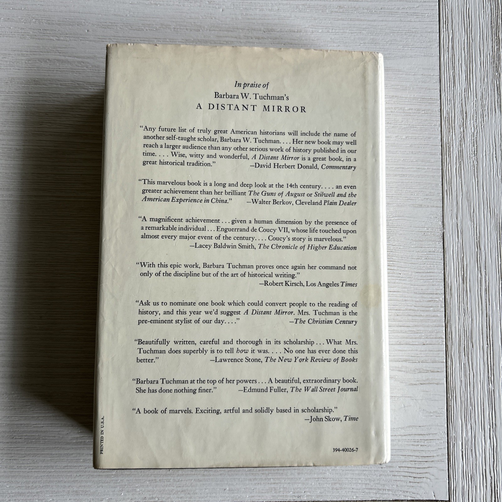 A Distant Mirror: The Calamitous 14th Century by Barbara W Tuchman HC DJ  ~ 1978