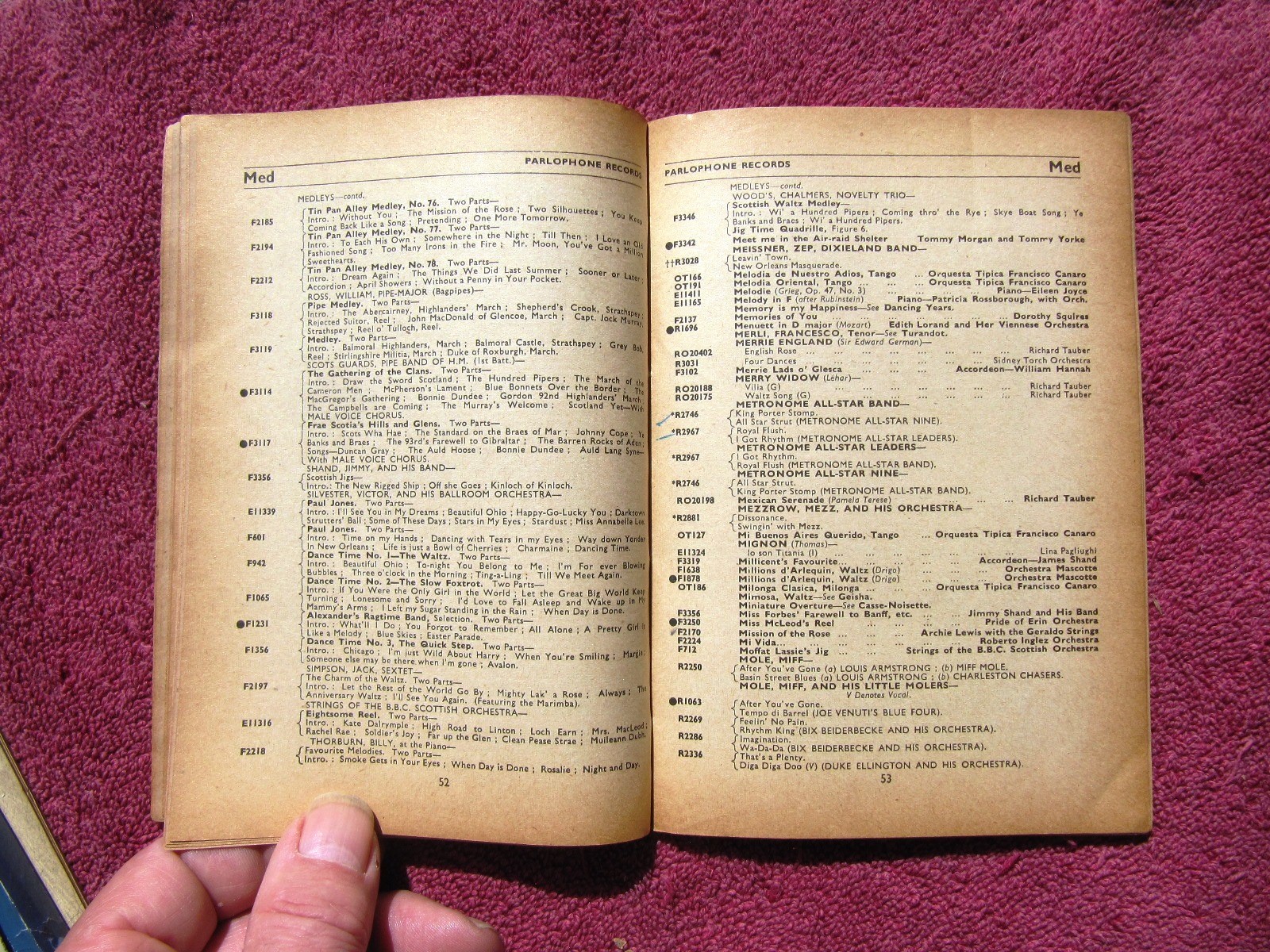 1947-8 British PARLOPHONE RECORDS Complete Catalogue Record Catalog Jazz Opera