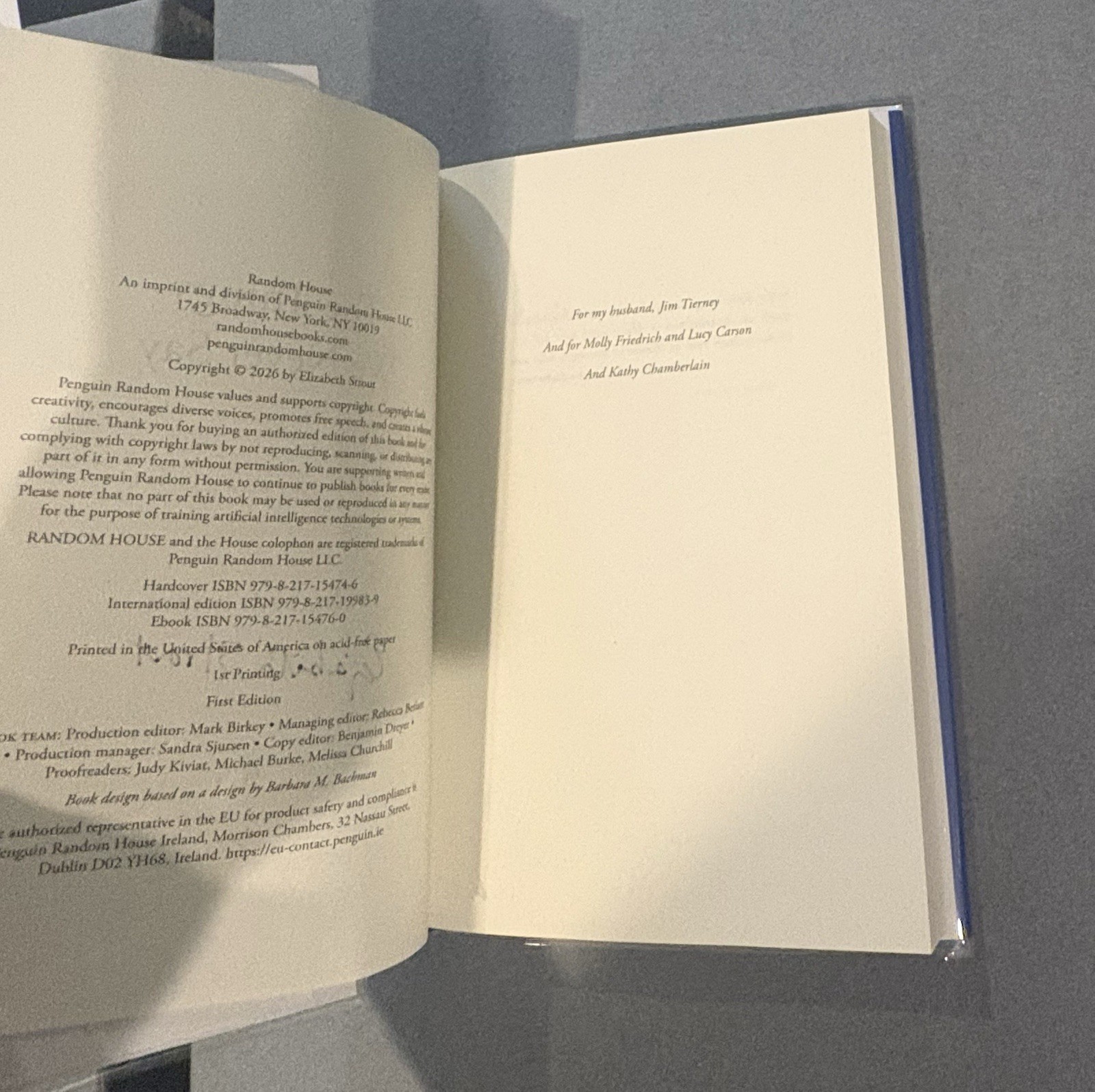 The Things We Never Say by Elizabeth Strout SIGNED ON TITLE 1st/1st