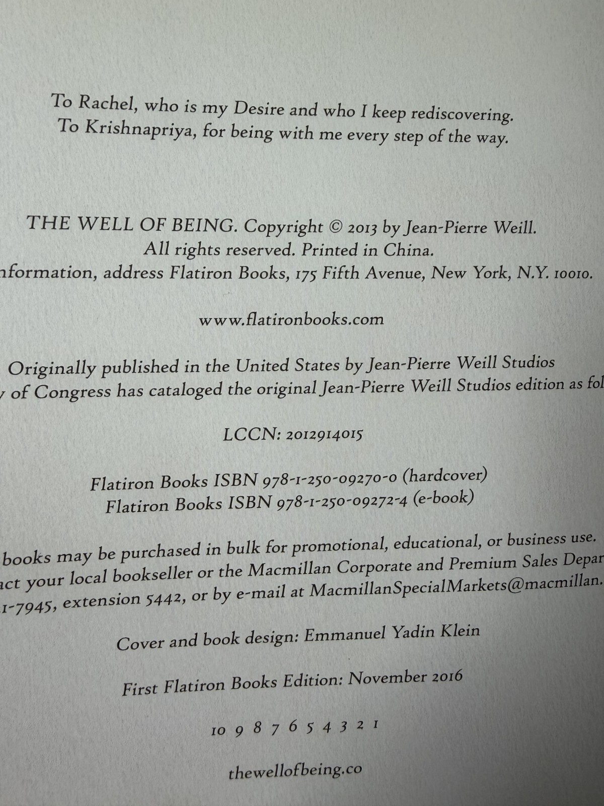 The Well of Being : A Children’s Book for Adults by Jean-Pierre Weill 2016, HC