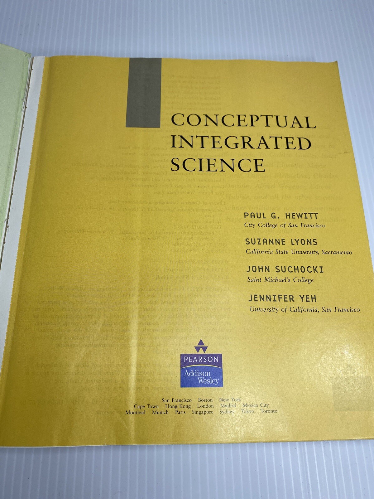 Conceptual Integrated Science by Paul G. Hewitt Softcover