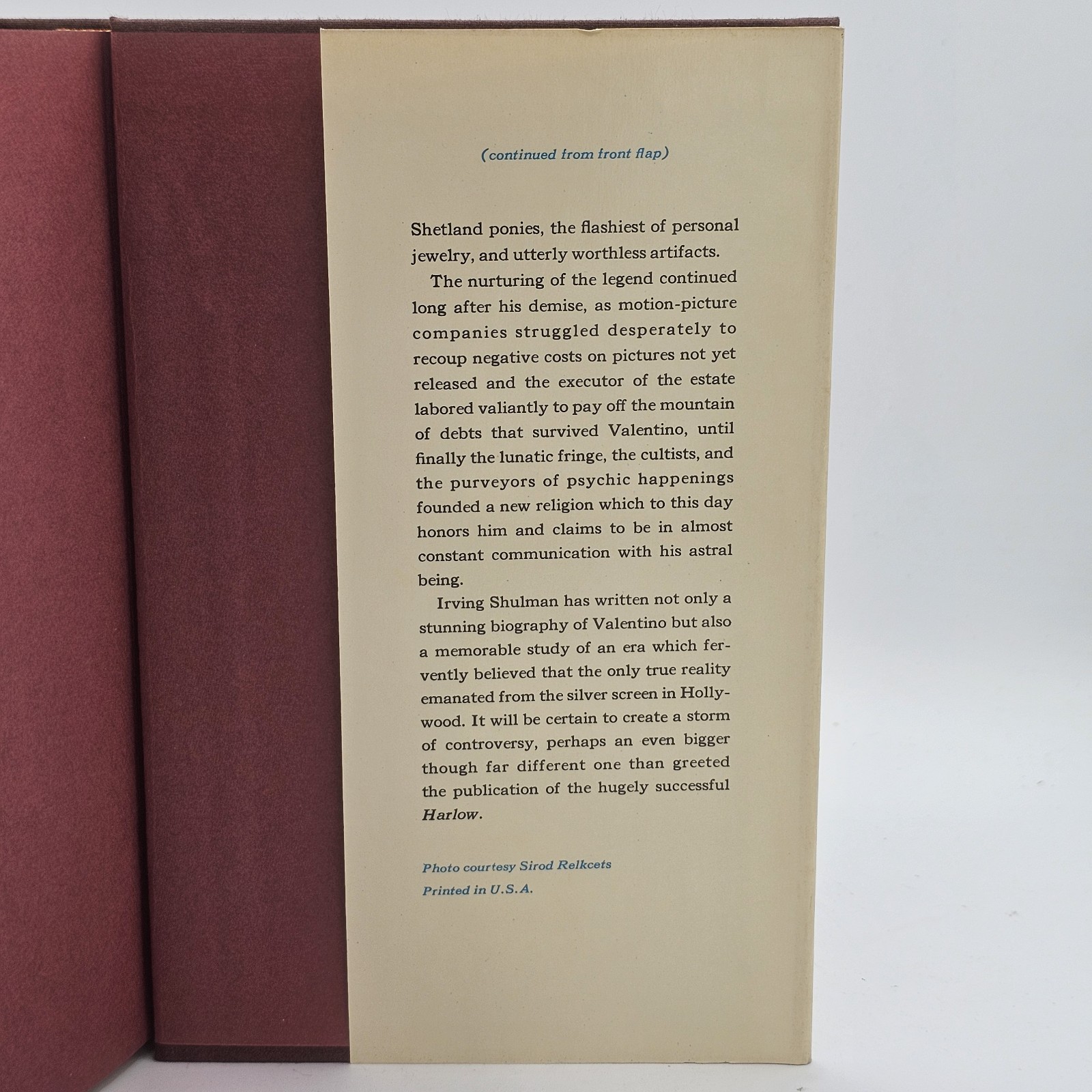 Valentino Irving Shulman 1967 2nd Printing HC w/DJ Vintage Novel