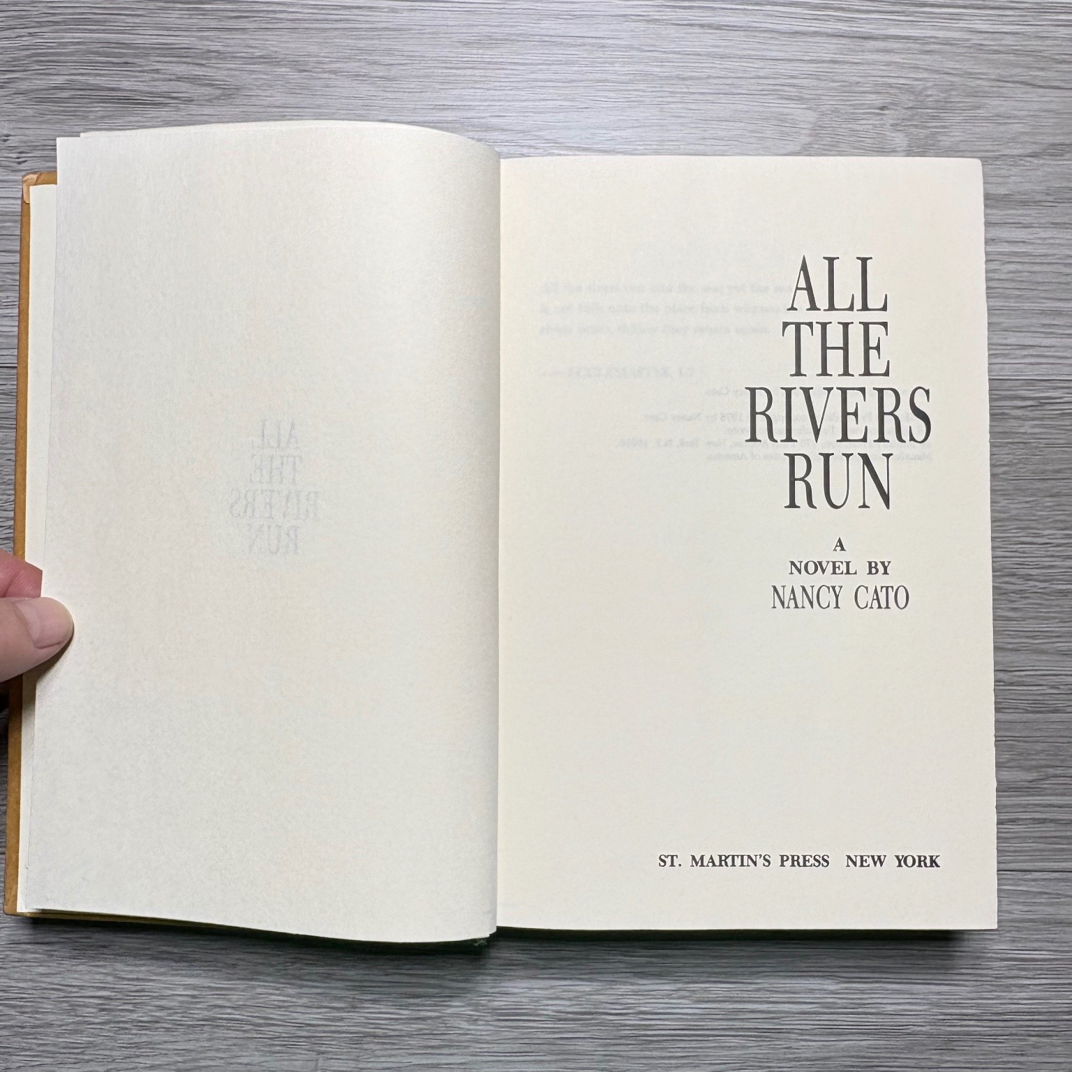 All the Rivers Run By Nancy Cato 1978 Historical Fiction St Martin’s Press BCE