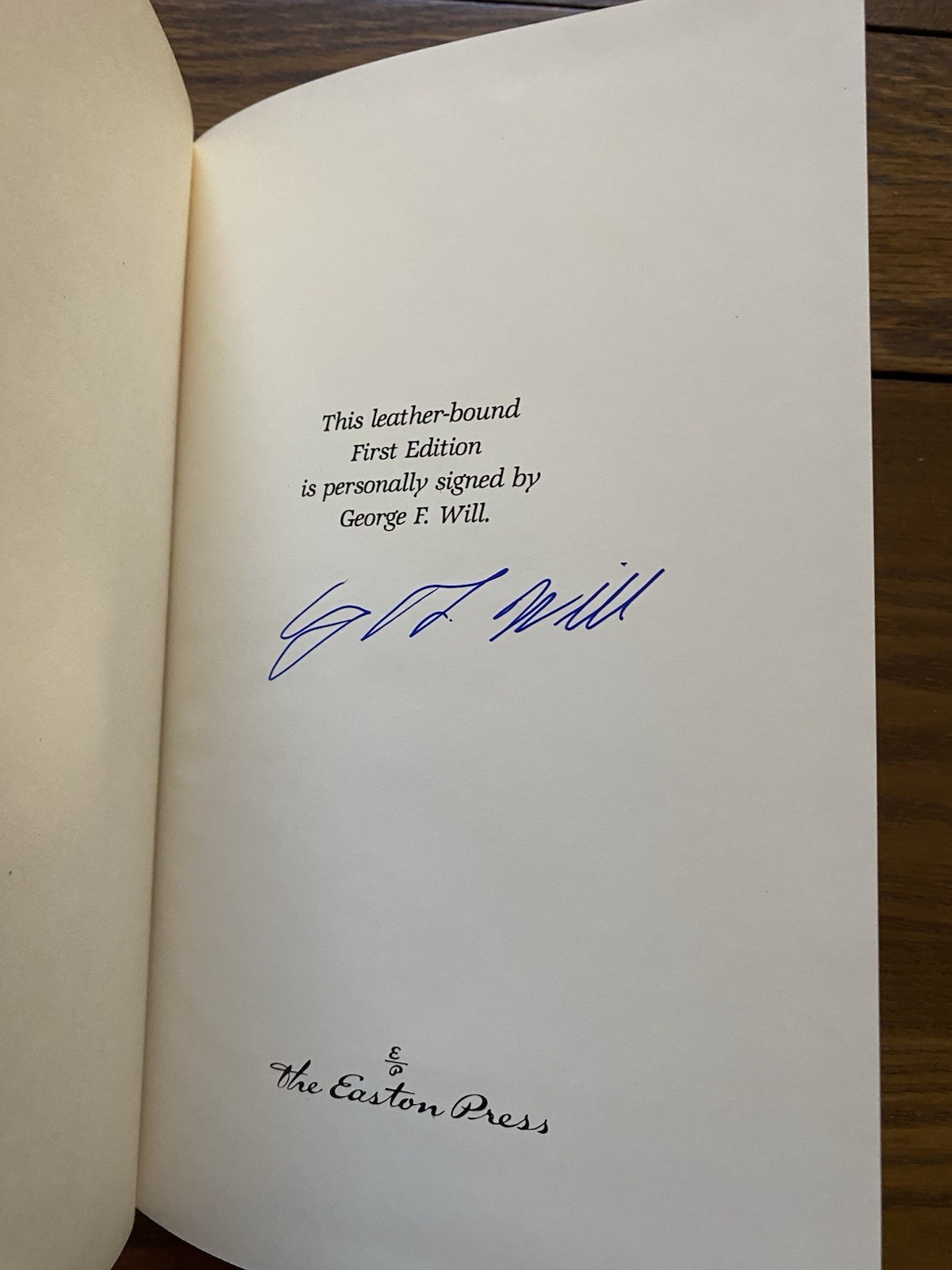 Easton Press Men at Work 1990 Signed First Edition George F Will Leather