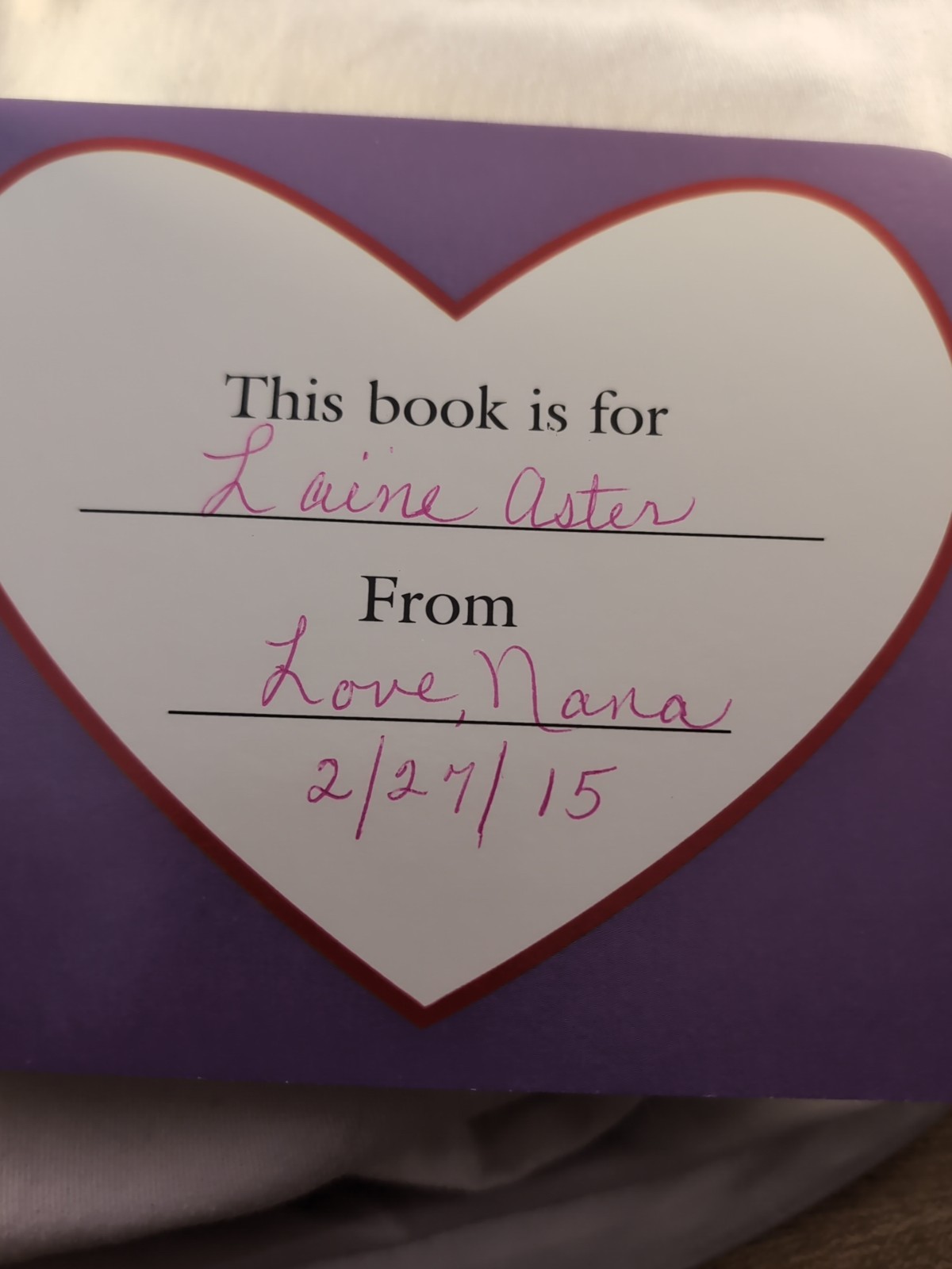 Heartprints (board book edition)Has Writing Inside