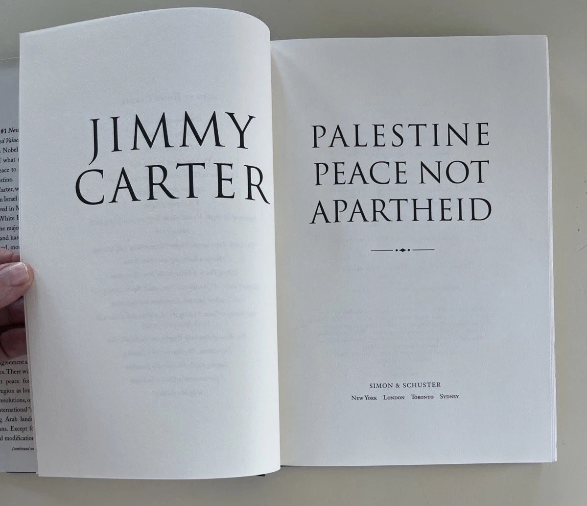 Jimmy Carter Palestine Peace Not Apartheid 2006 HC/DJ SIGNED 1st Edition SALE!