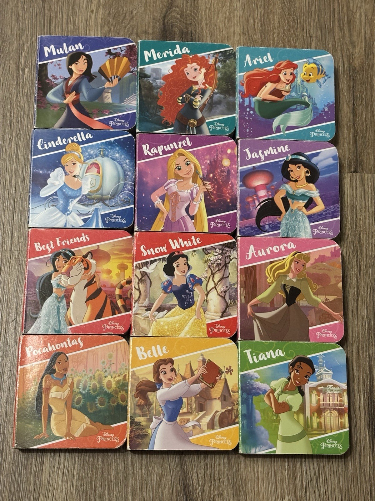Disney Princess 3” Mini Board Books Set Of 12 – Good Used Condition 2018