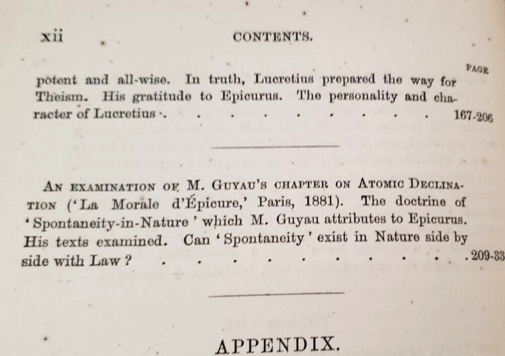 1872 Masson LUCRETIUS‘ ATOMIC THEORY & MODERN SCIENCE,Evolution,Atoms,Philosophy