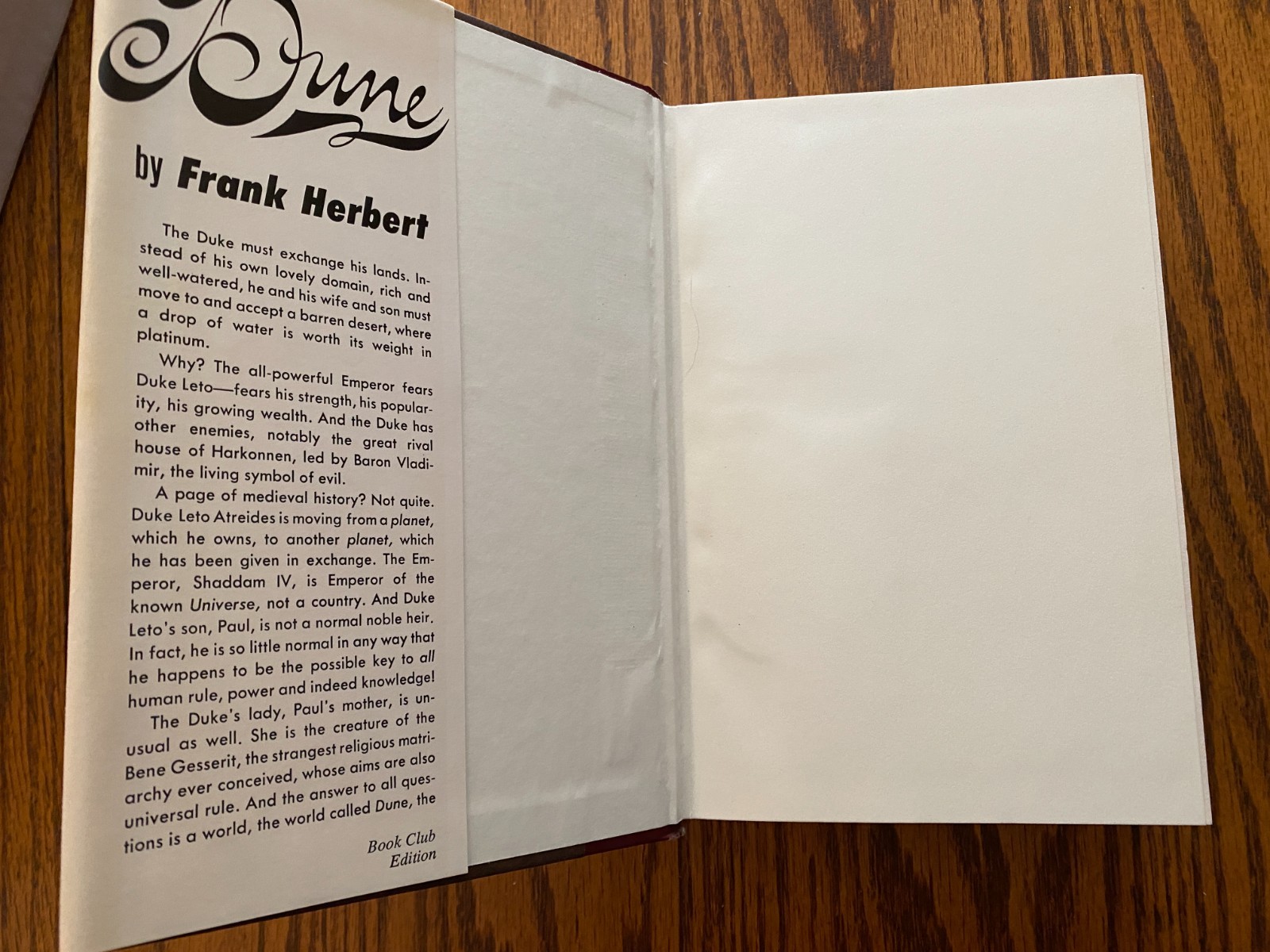 Dune by Frank Herbert, Book Club Edition BCE 1965 Dusk Jacket Hard Cover Y49
