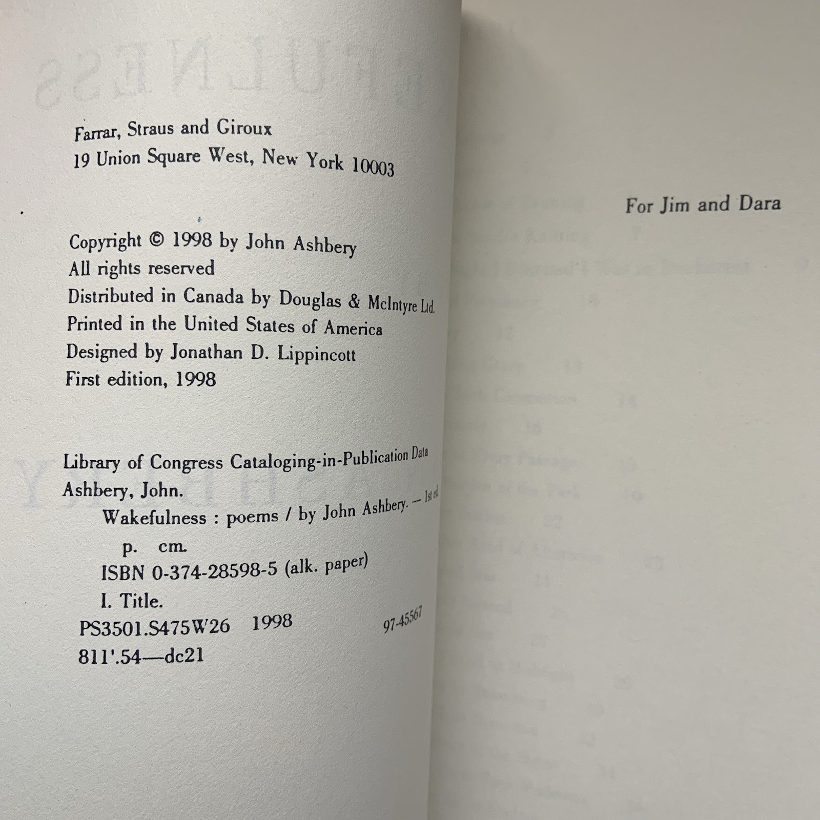 Wakefulness poems by John Ashbery UNCORRECTED PROOF Poetry Book Farrar Straus Gi