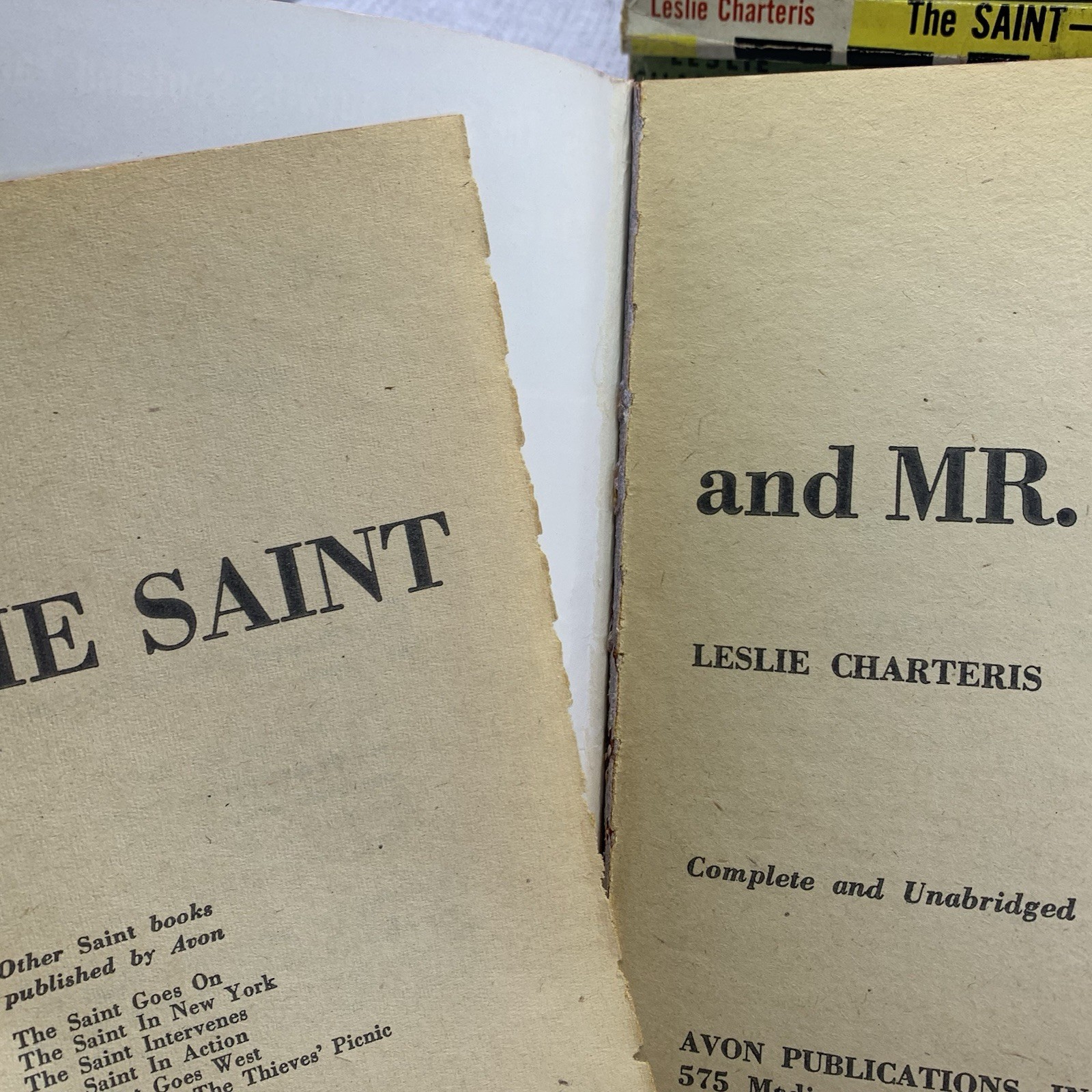 The Saint 7 book lot by Leslie Charteris Vintage 1930s 40s Paperbacks Avon