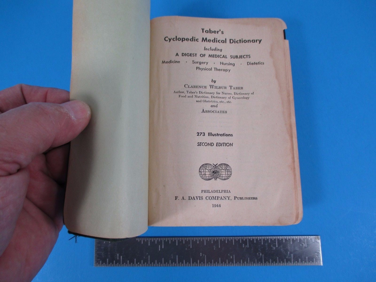 1944 Taber’s Cyuclopedic Medical Dictionary Hardcover Book 109 Pages