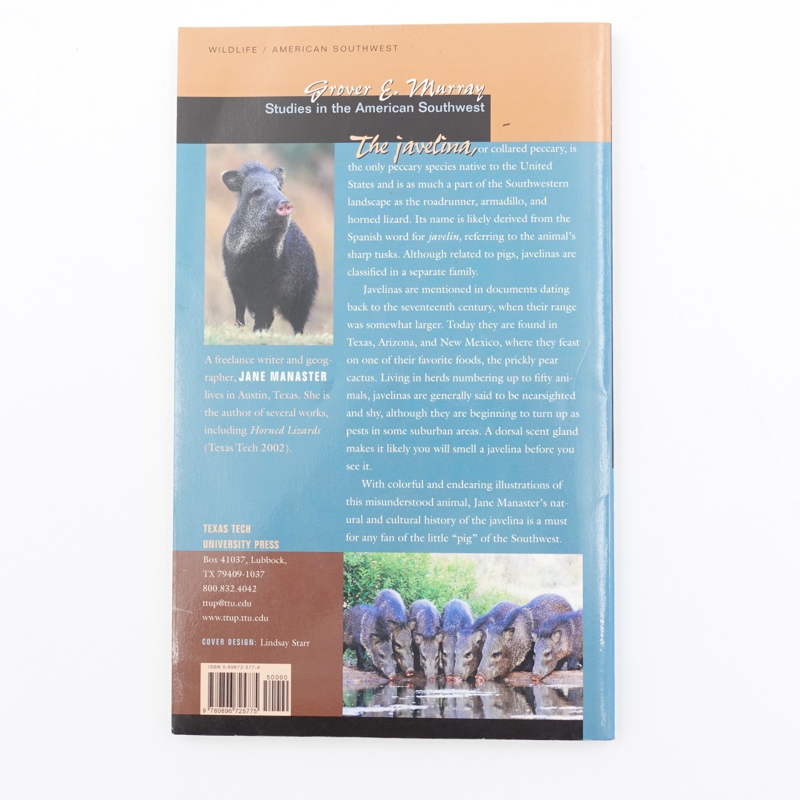 Javelinas Collared Peccaries of the Southwest by Jane Manaster PB 2006 84 Pages