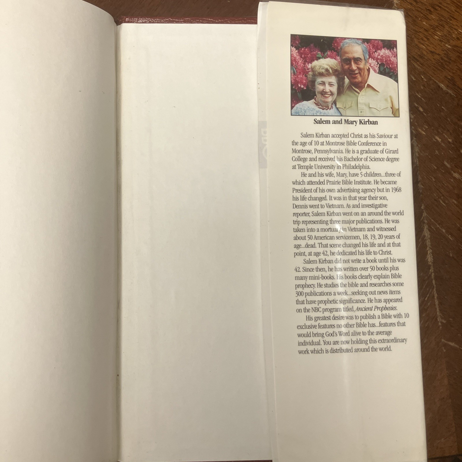 Kirban Reference Bible King James Version Hardcover w/DJ Preowned