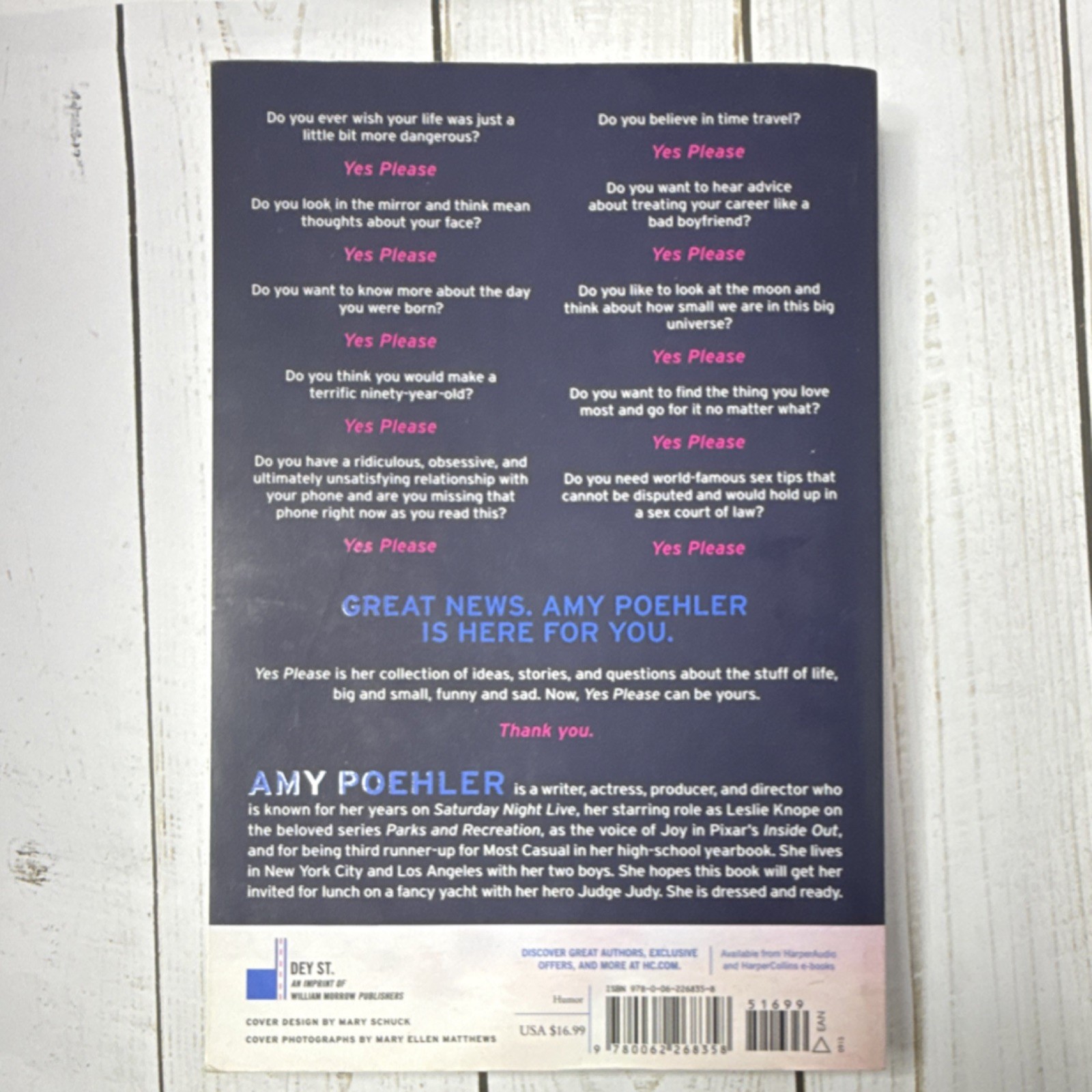 Yes Please Amy Poehler Paperback Dey St. Memoir Humor Entertainment