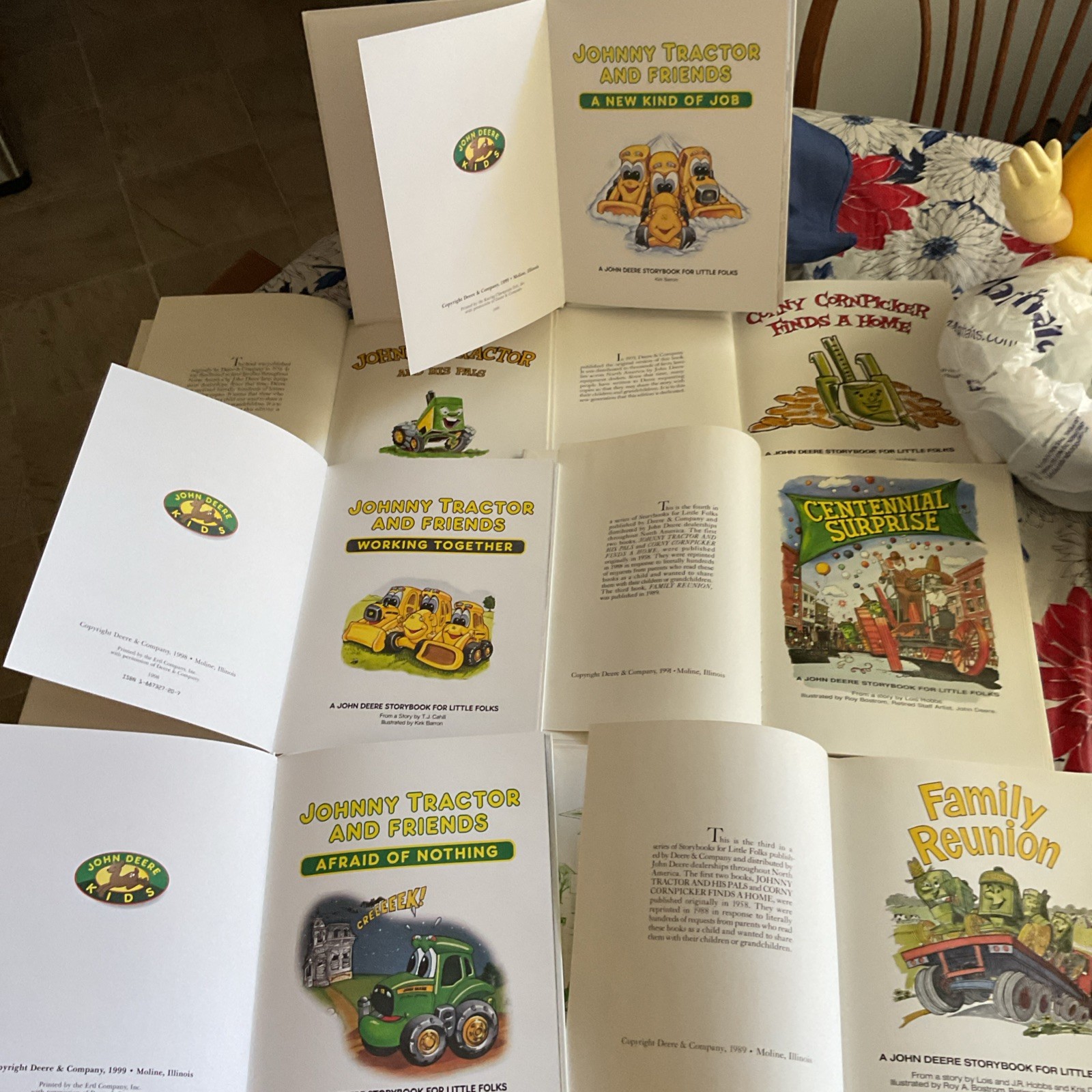 7 John Deere STORYBOOK FOR LITTLE FOLKS Books Johnny Tractor CORNY CORNPICKER ++