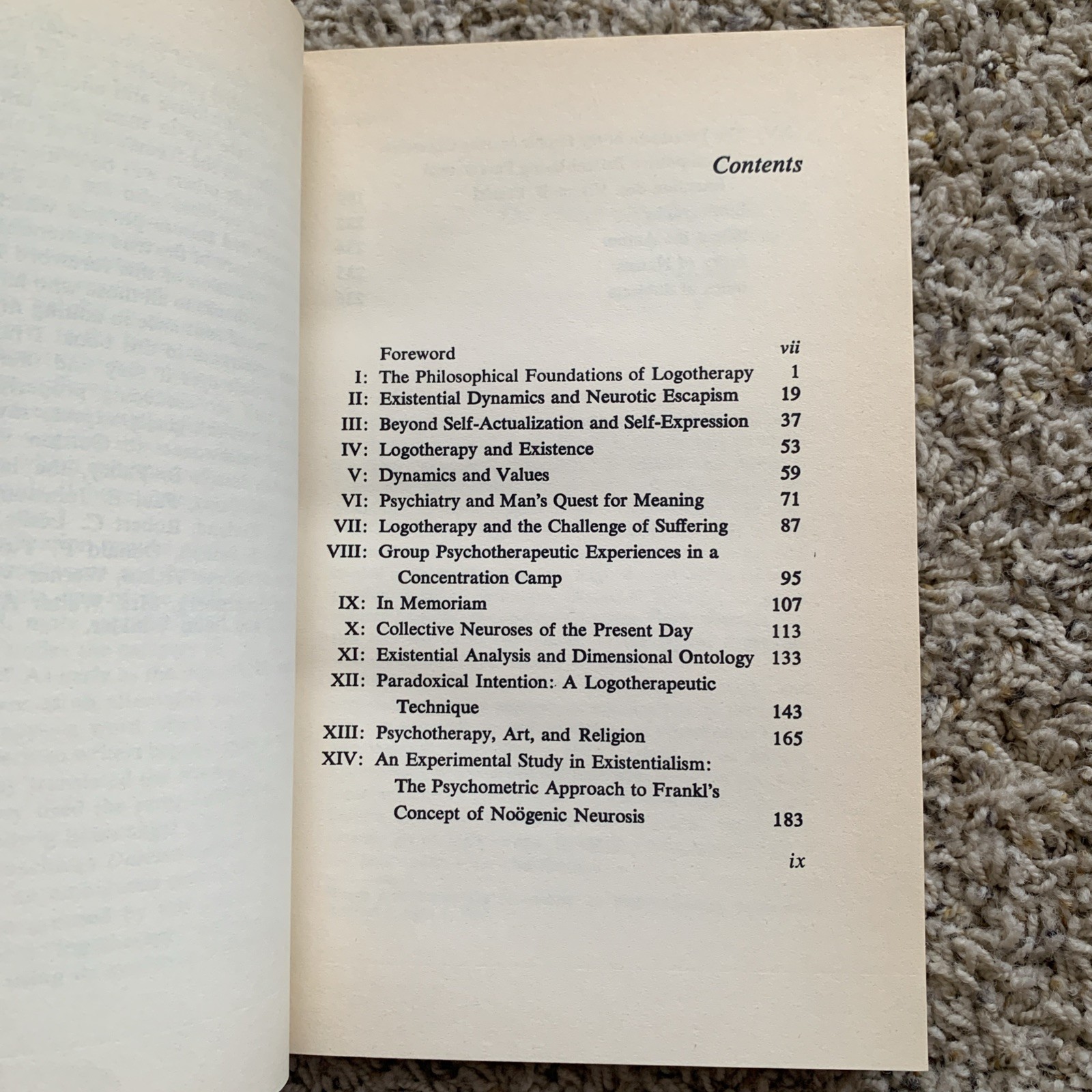 Psychotherapy and Existentialism Viktor E Frankl 1967 Fourth Printing Paperback
