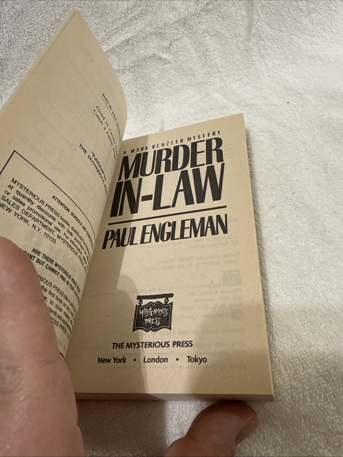 Murder-In-Law by Paul Engleman 1988 Mystery Press golf murder mystery paperback