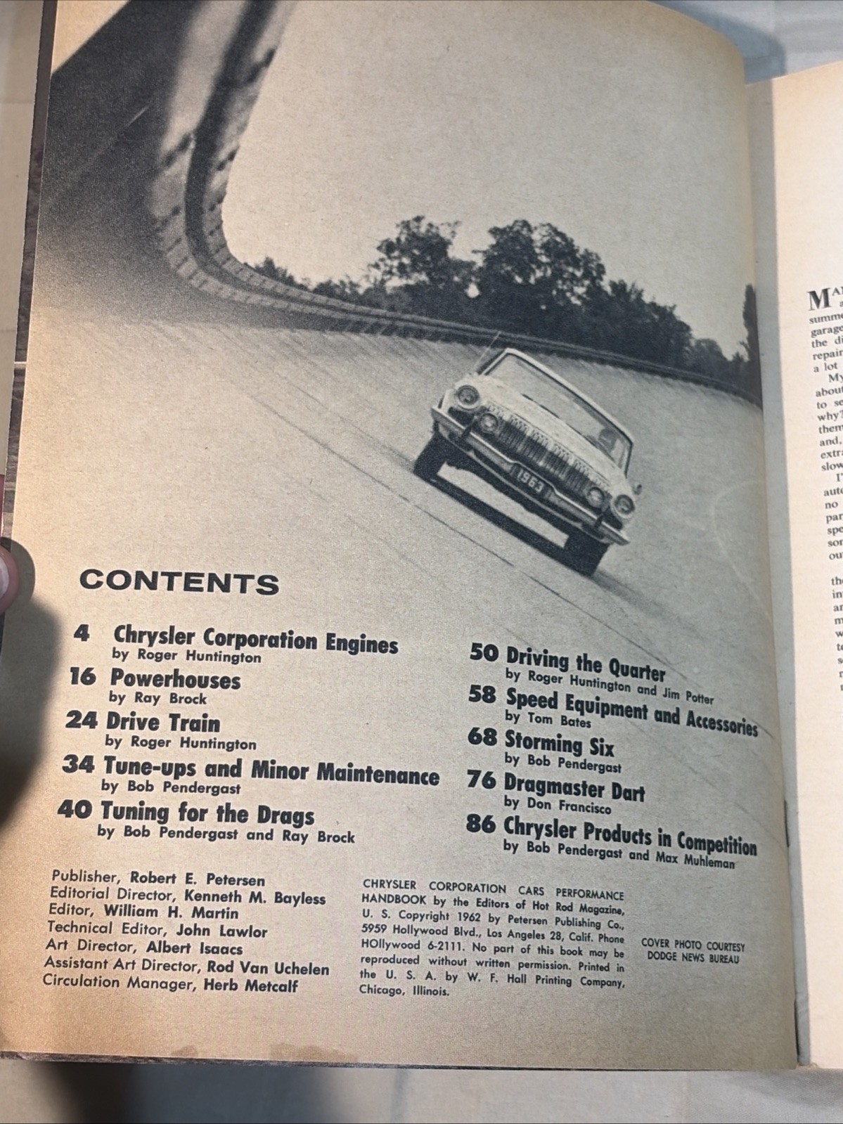 1962 Chrysler Performance Handbook. 96 pages-By Hot Rod Magazine. Dodge Plymouth