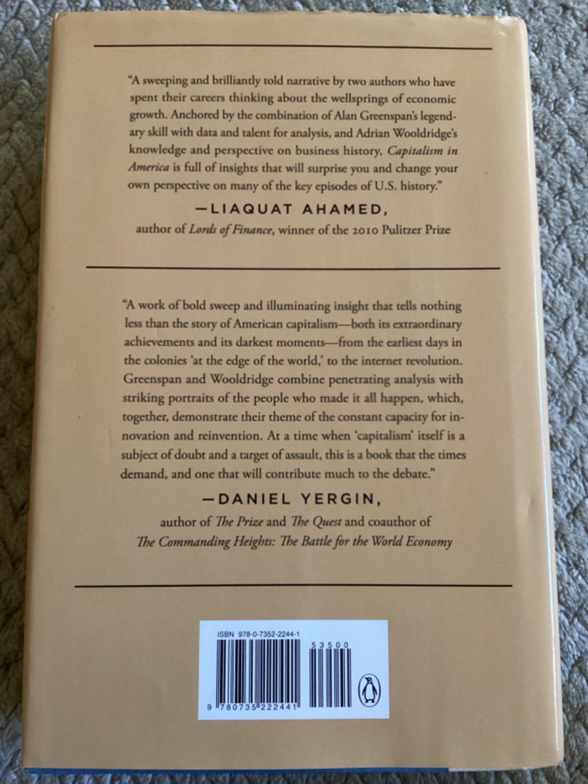 Capitalism in America : A History by Alan Greenspan & Adrian Wooldridge HCDJ
