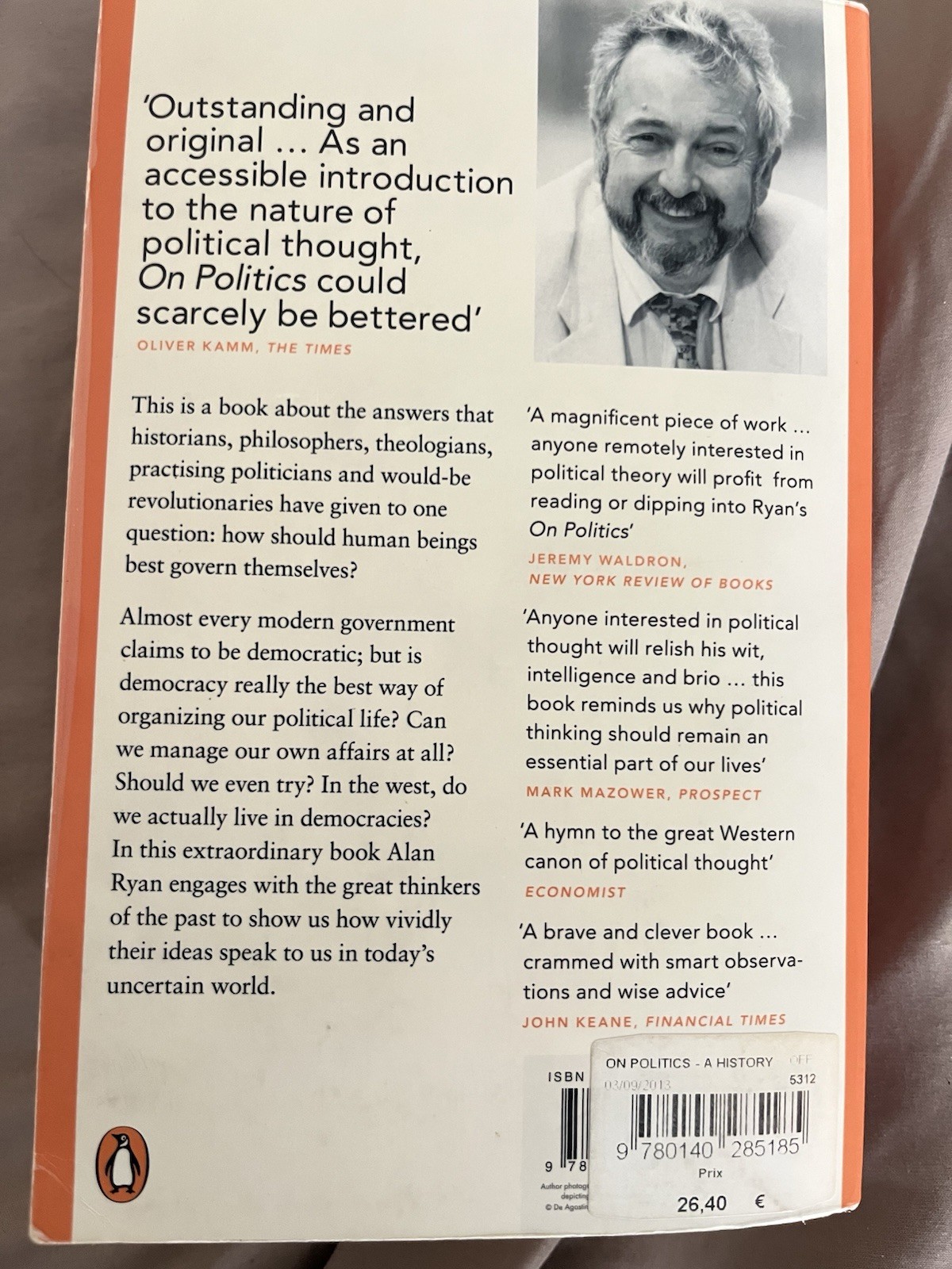 On Politics by Alan Ryan, Penguin Books, 2012