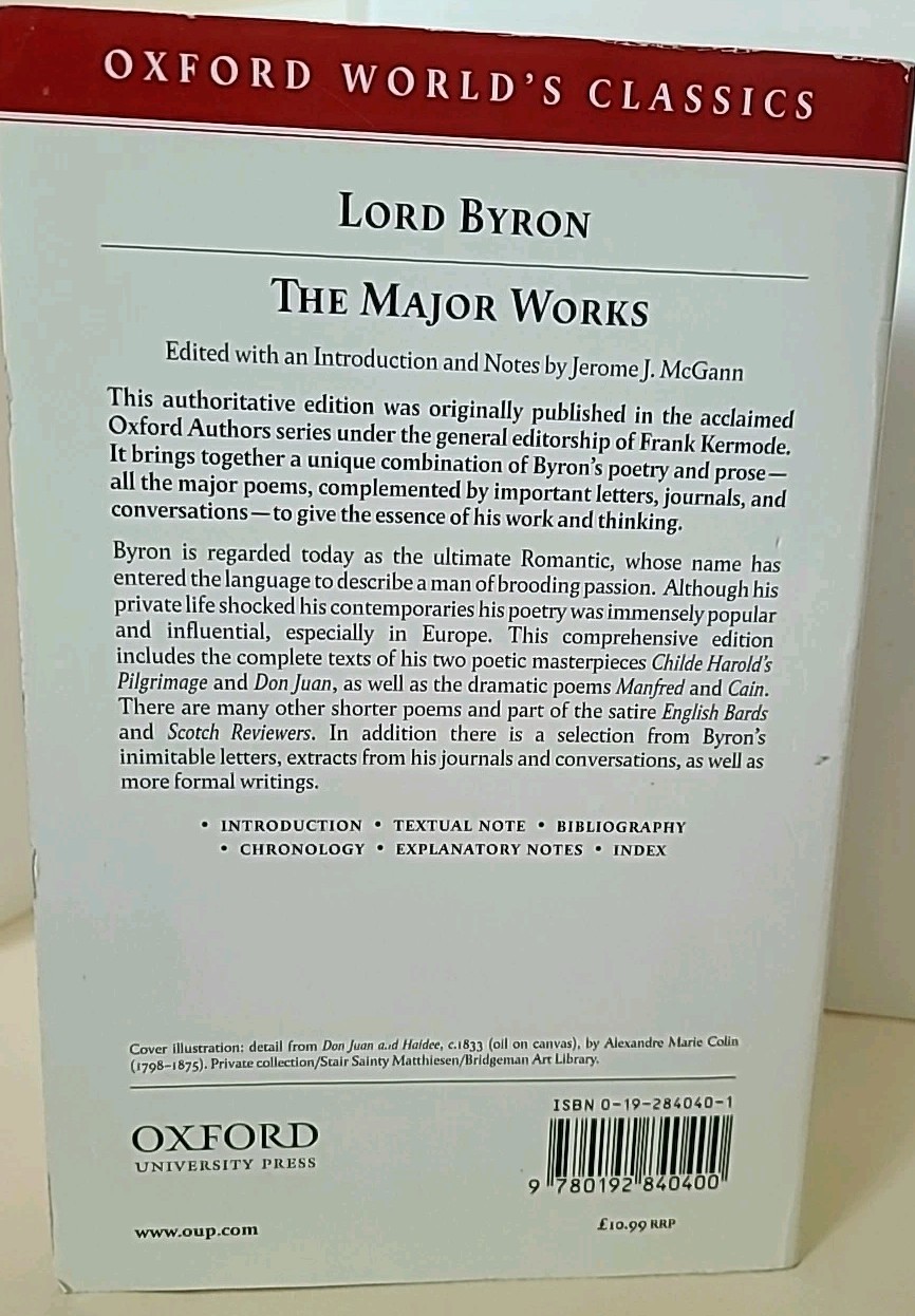Lord Byron : The Major Works by George Gordon Lord Byron (2000, Uk-Trade Paper)