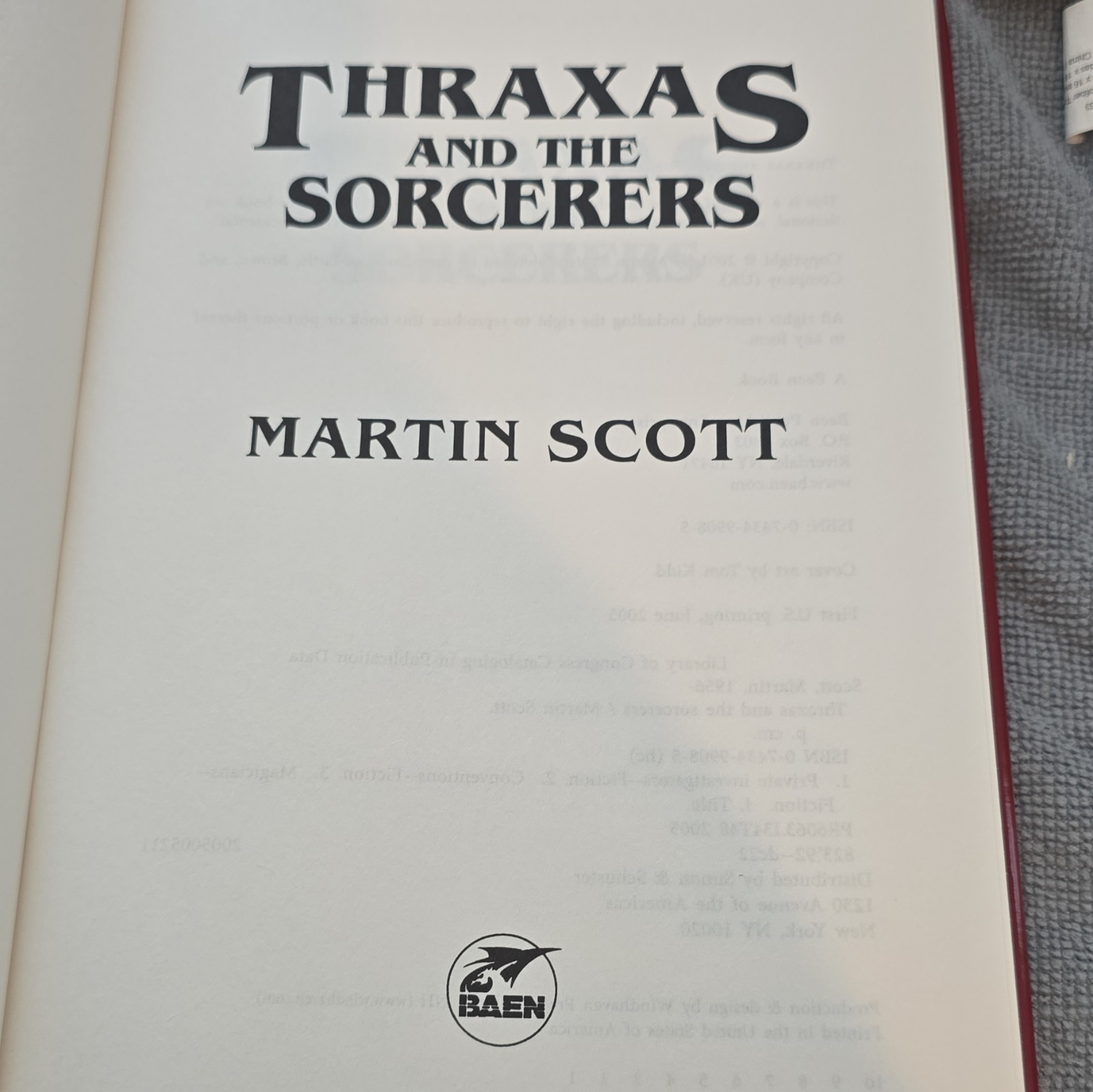 Thraxas at War Martin Scott Hardcover Baen Books 2006 Fantasy Fiction