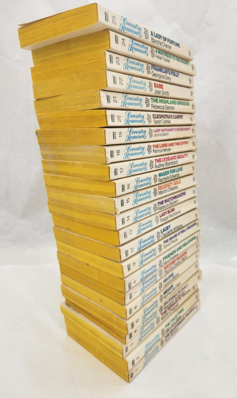 Vintage Fawcett Coventry Romances paperback book lot of 23 #1-9 & 12-25