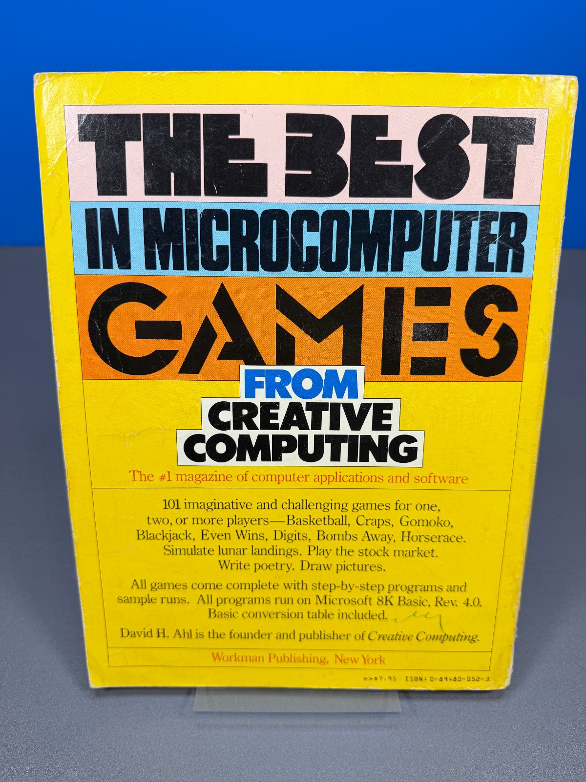 BASIC COMPUTER GAMES MICROCOMPUTER EDITION BOOK DAVID AHL VINTAGE 1978 WORKMAN