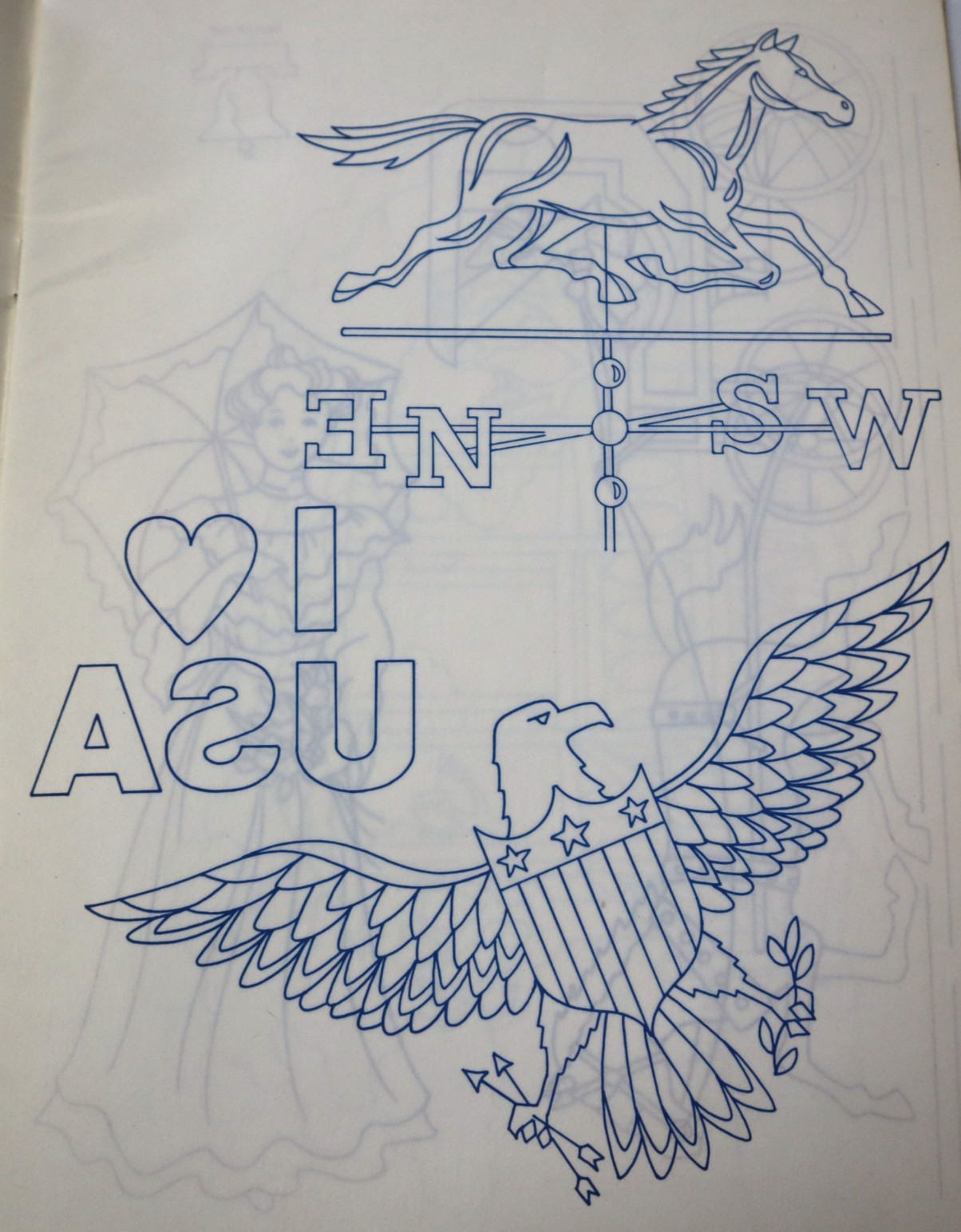 Iron On Transfers Craft Book Craftways Celebration America Times Past Vtg 1982