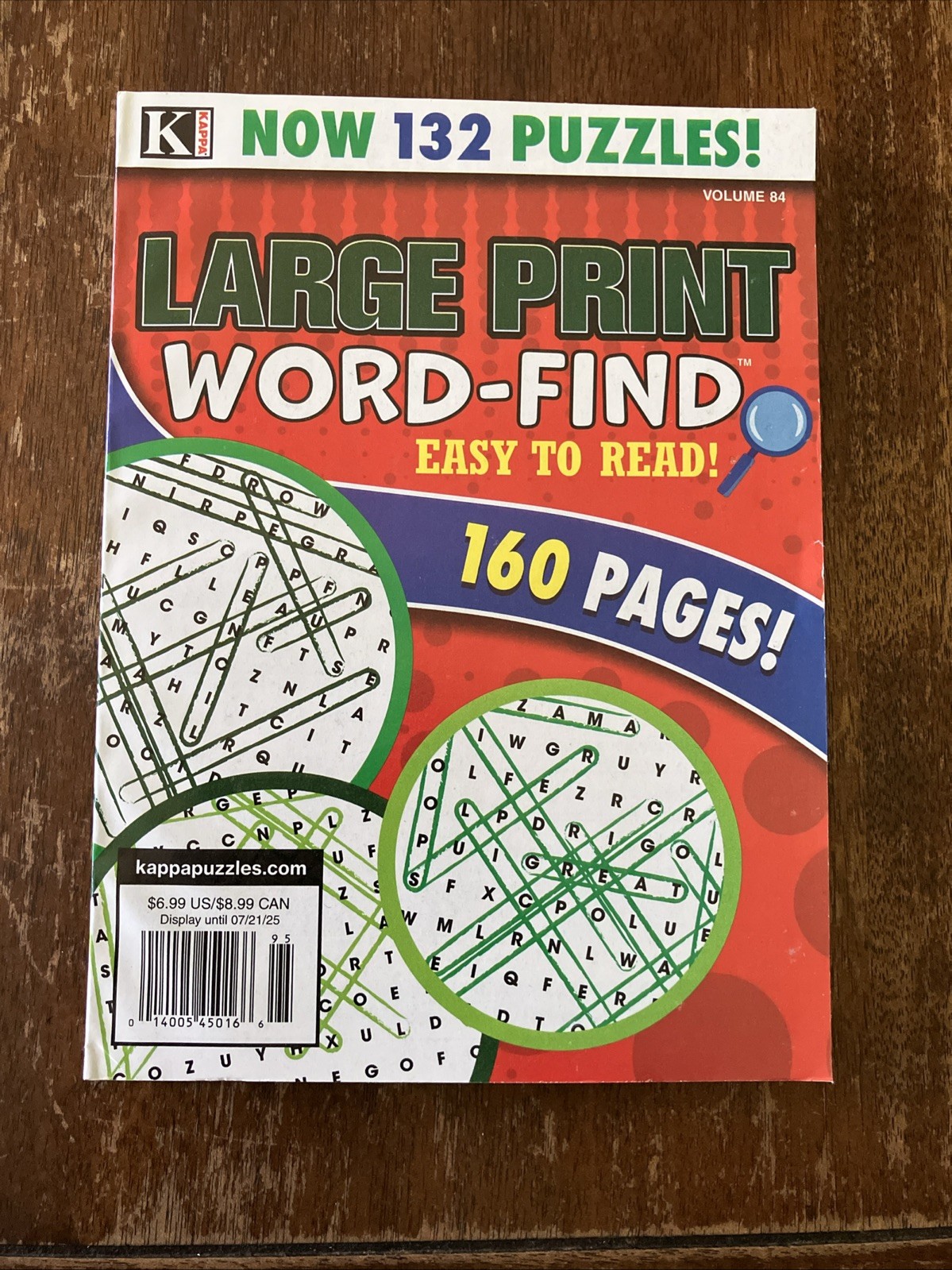 KAPPA Large Print WORD-FINDS Puzzle Volume 84 , 160 Pages Easy To Read