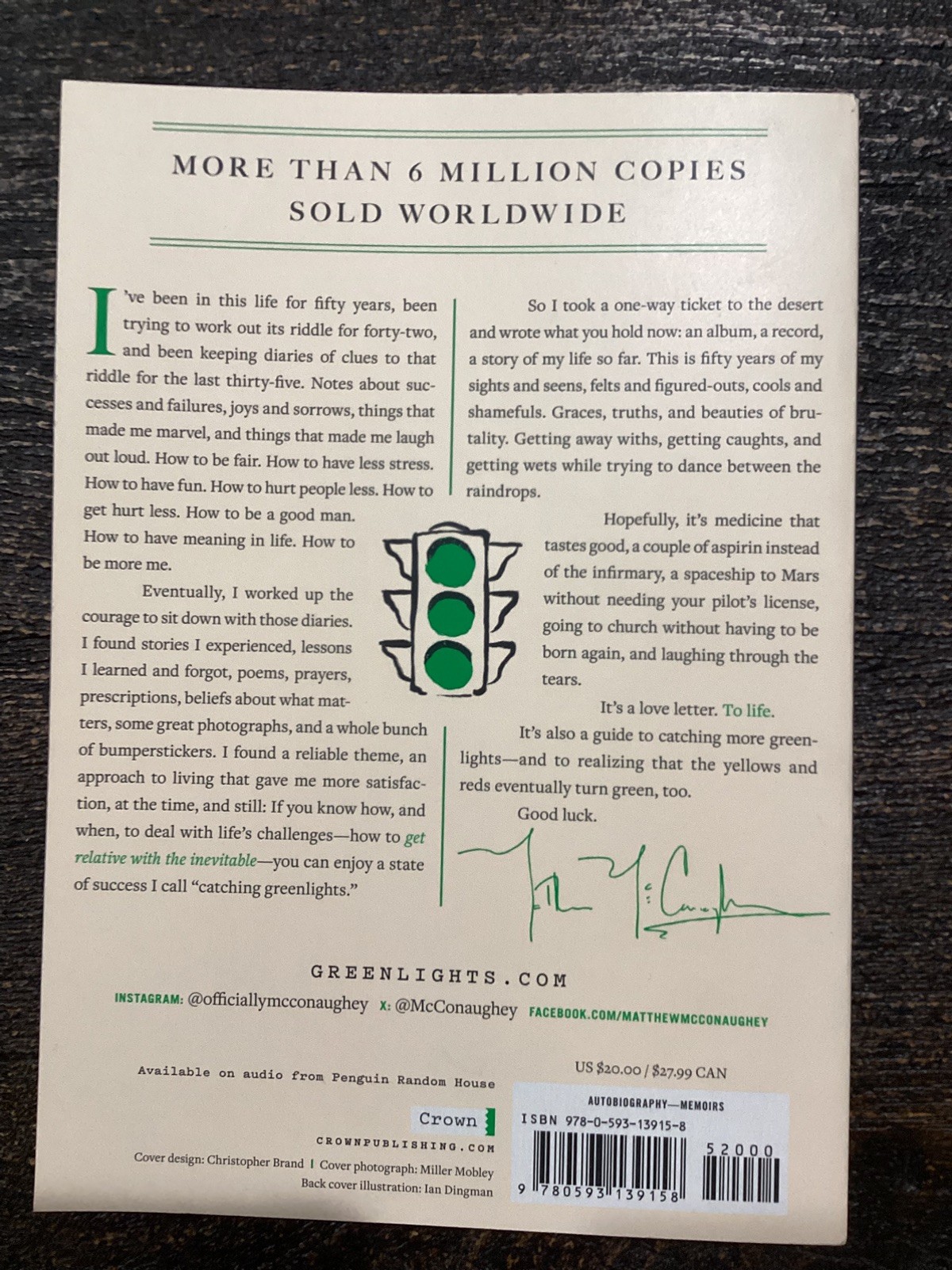 Greenlights by Matthew McConaughey (2024, Trade Paperback)