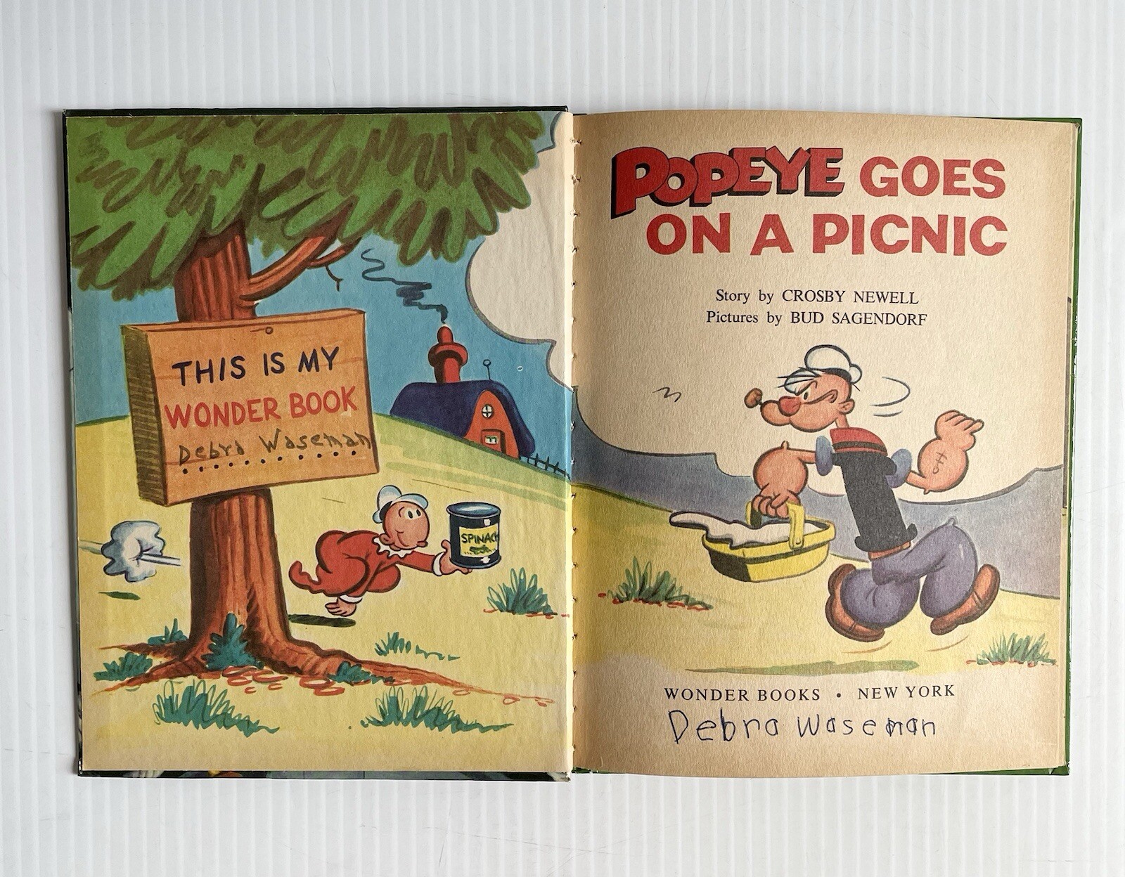 Lot 7 Vintage Children’s Wonder Books- Popeye, Bunny Hopwell, Wizard Of Oz Etc.