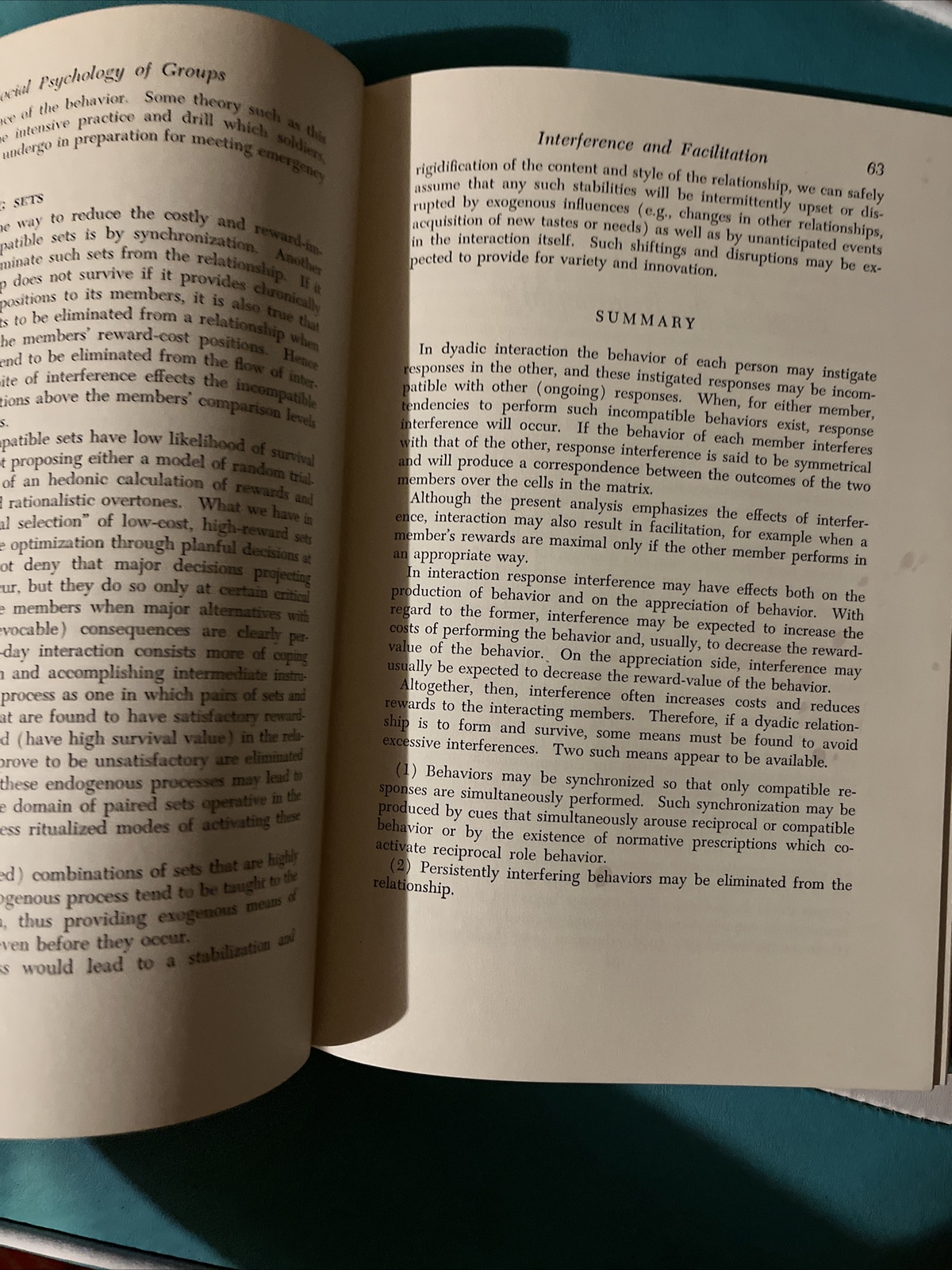 SOCIAL PSYCHOLOGY OF GROUPS By John W. Thibaut & Harold H. Kelley RARE 2nd print