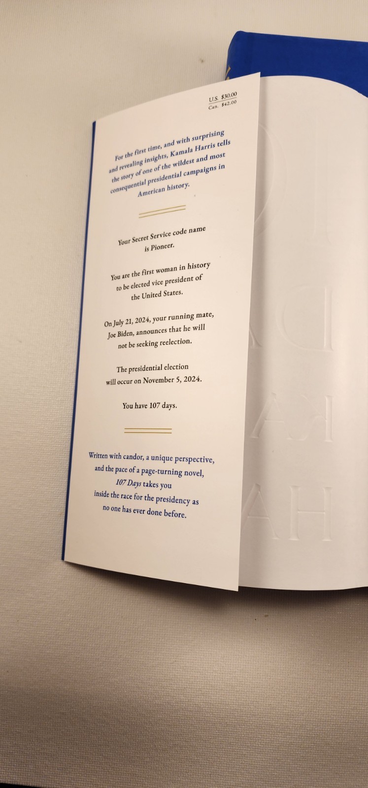 Kamala Harris 107 Days Signed First Edition Autograph Book