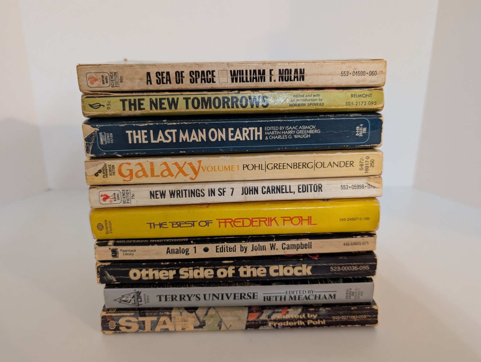 Vintage Sci-Fi 10 Paperback Lot Pohl Asimov Nolan Campbell Anthologies