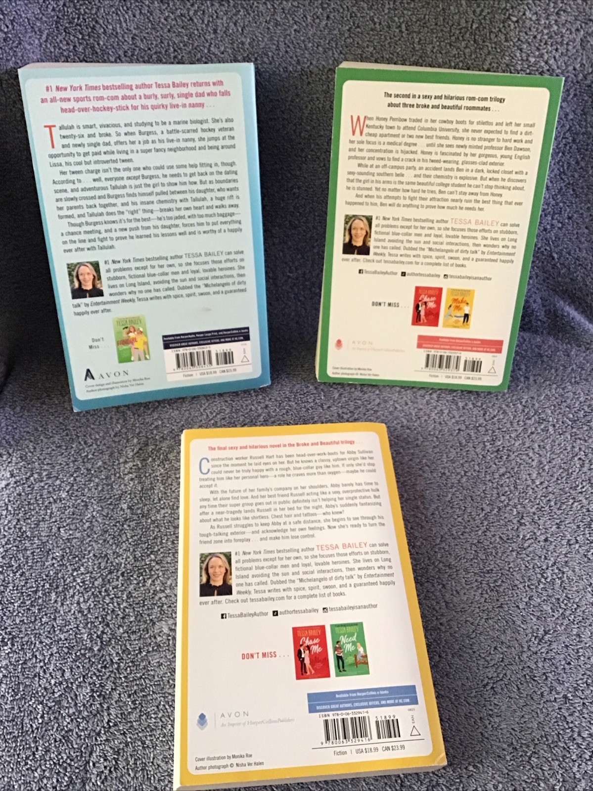 Tessa Bailey Book Lot 3 AU PAIR AFFAIR Sexy Steamy Romance Love Spicy Fiction
