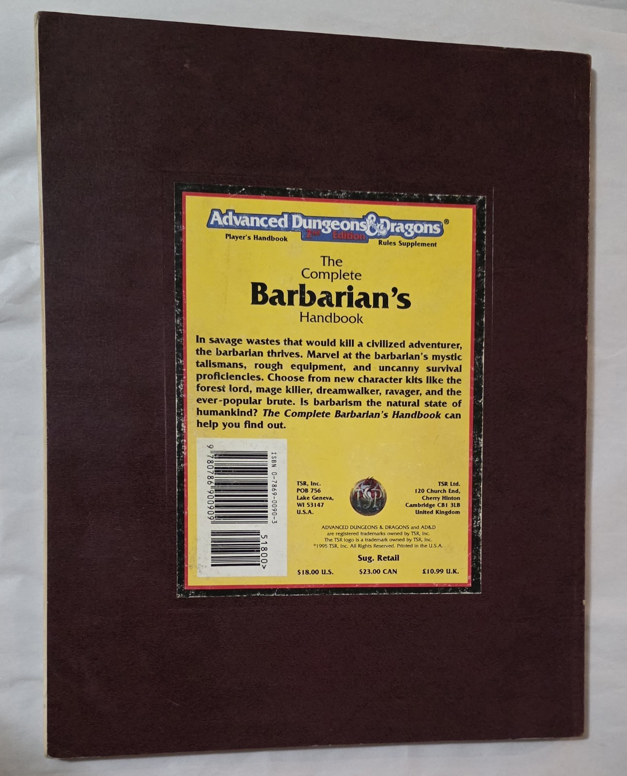 Complete Barbarian’s Handbook : Advanced Dungeons and Dragons Accessory by Rick