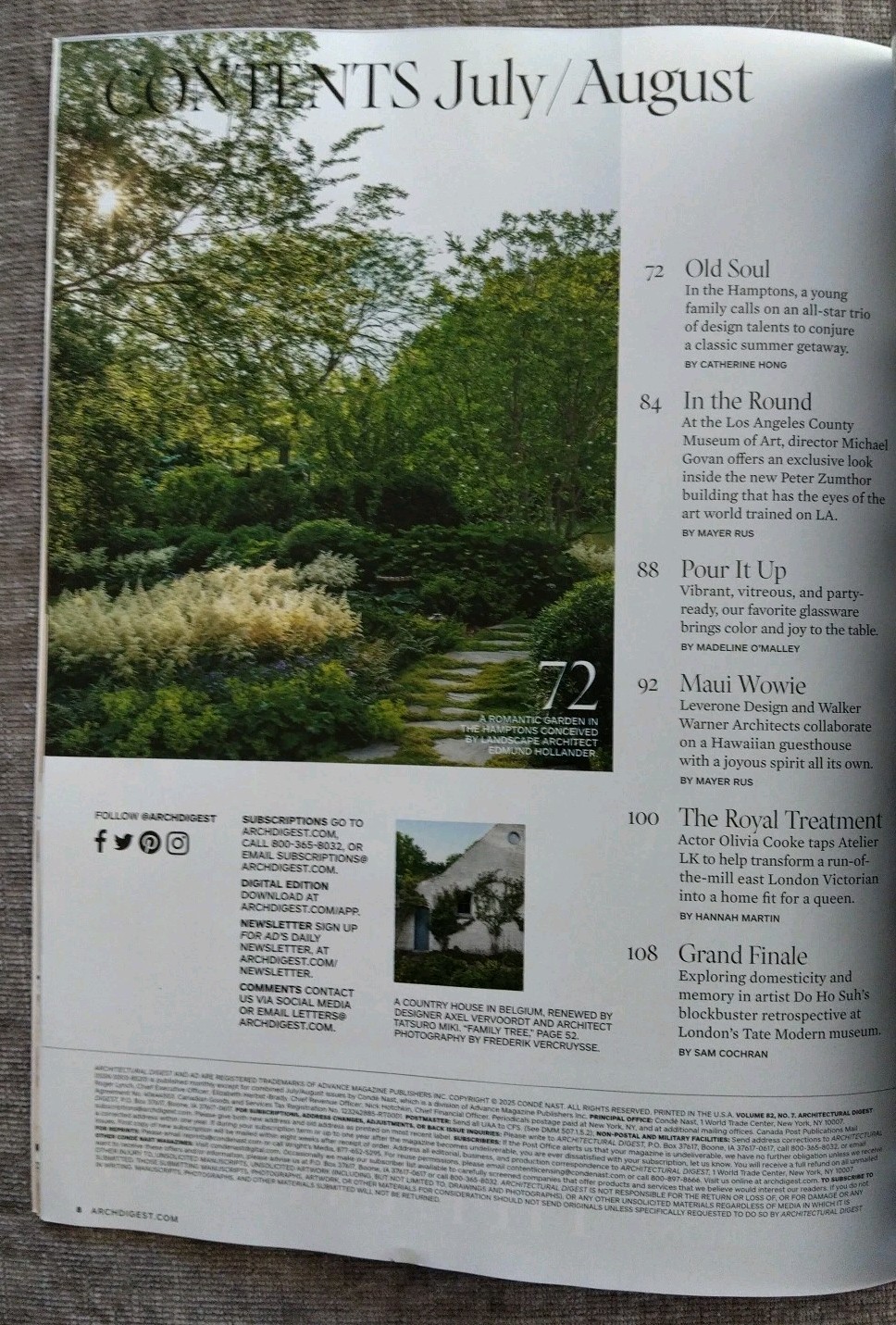 Architectural Digest Magazine July August 2025 Summer Romance NEW AD Modernism
